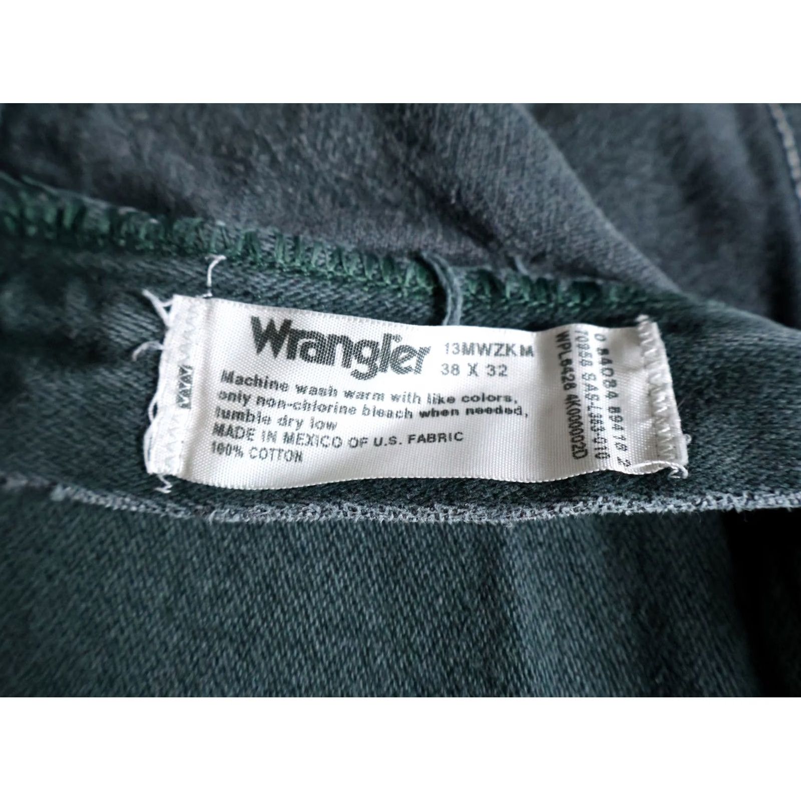 Wrangler VINTAGE Wrangler Cowboy Cut Jeans Men's 36 x 31 Dark Green Straight Leg 90s Cowboy Retro Bindings Girls? [Note: No extra text] Size US 36 / EU 52 - 3 Thumbnail