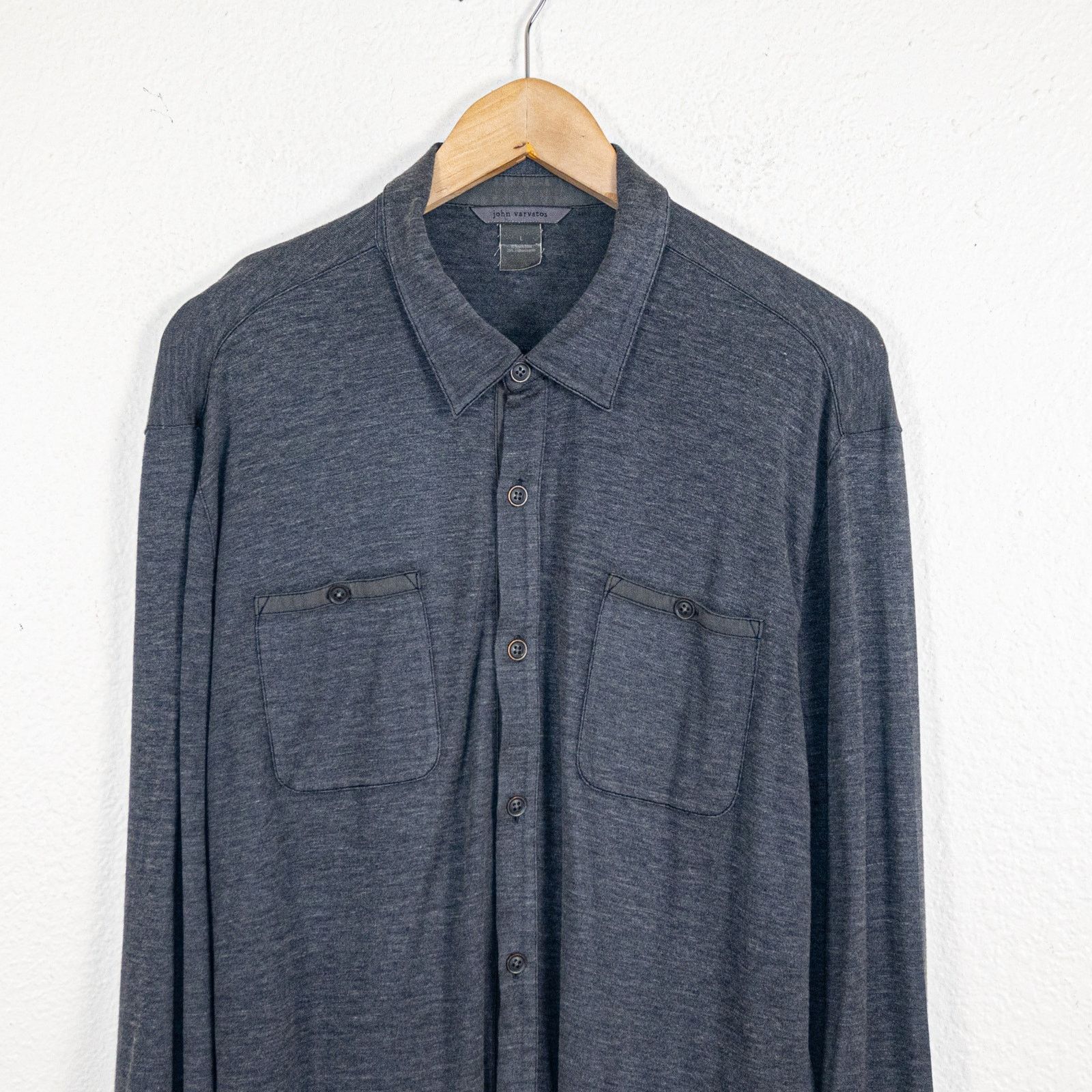 John Varvatos John Varvatos Collection Silk Cotton Button up Shirt Gray Size US L / EU 52-54 / 3 - 2 Thumbnail
