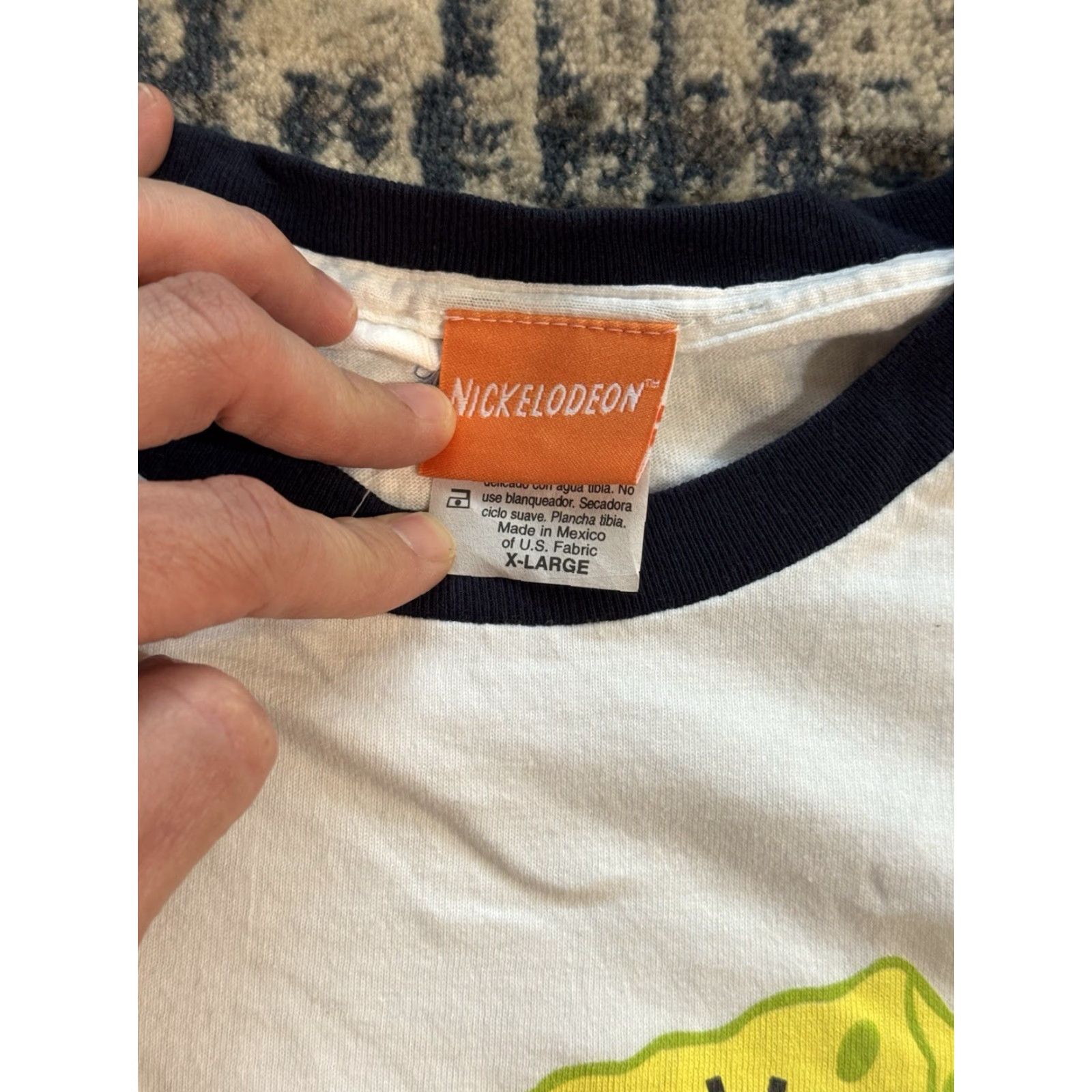 Nickelodeon VINTAGE Nickelodeon T-Shirt Shirt XL Men White Cartoon Beach 2000s 90s Logo Crew Neck Short Sleeve Cotton Graphic Print SquarePants Ringer Size US XL / EU 56 / 4 - 4 Thumbnail