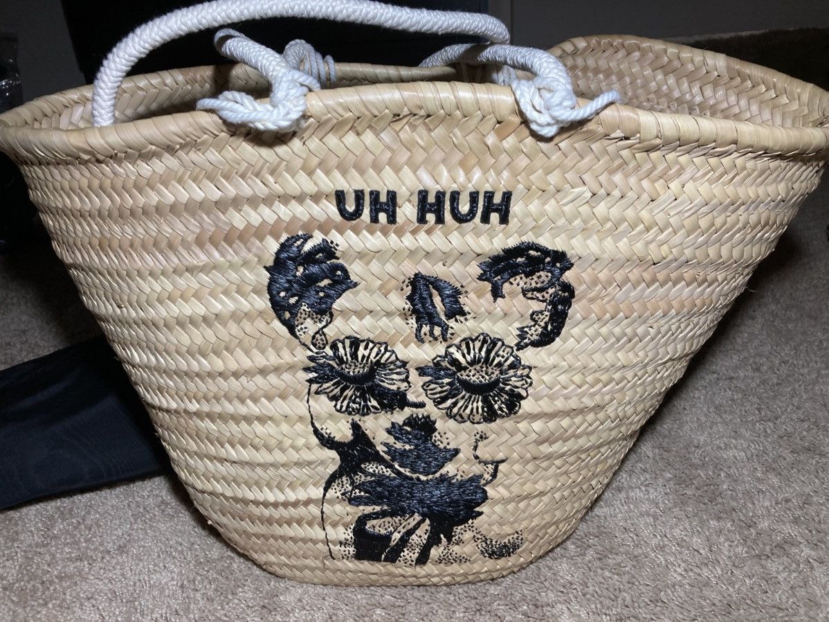 Celine SS20 Celine Oversized UH HUH Straw Beach Bag 2020 Hedi Art Size ONE SIZE - 1 Thumbnail