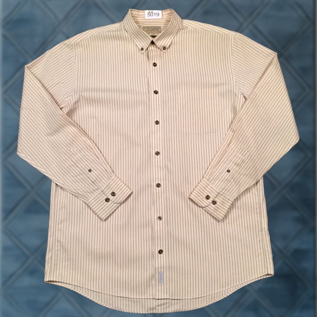 Vintage Cabela's Shirt Mens Large Green Striped Long Sleeve Button Up Size US L / EU 52-54 / 3 - 1 Thumbnail