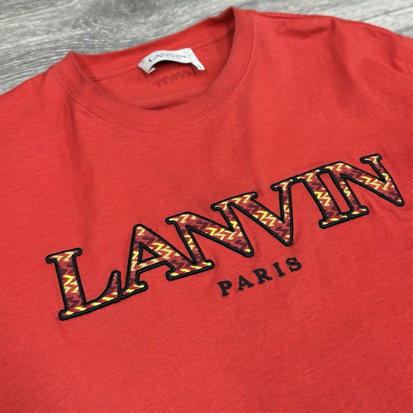 Lanvin Lanvin Embroidered Logo T-Shirt ' Red ' | GOOD CONDITION! Size US XL / EU 56 / 4 - 4 Thumbnail