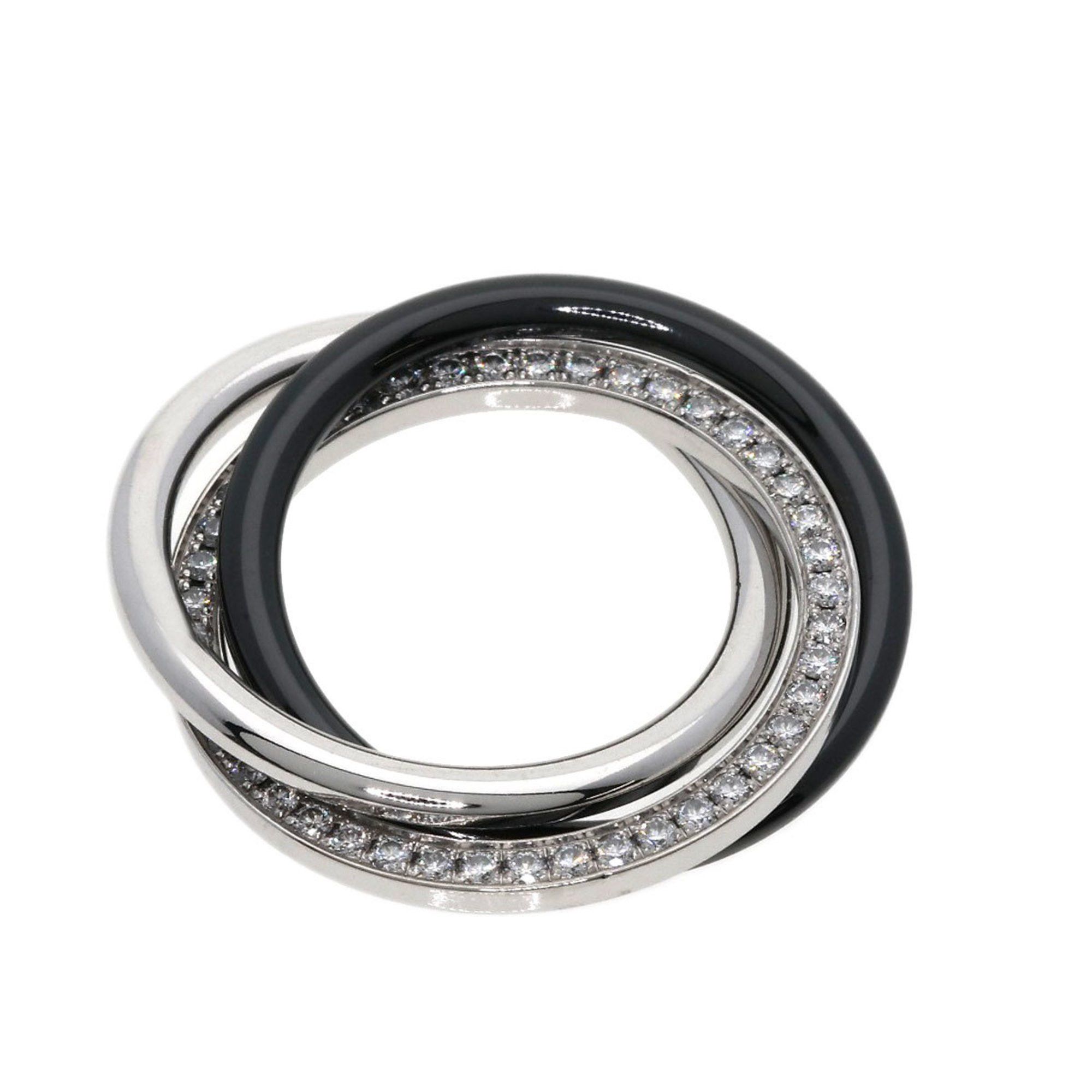 image of Cartier Trinity Diamond Pendant Top K18 White Gold/ceramic Women's Cartier