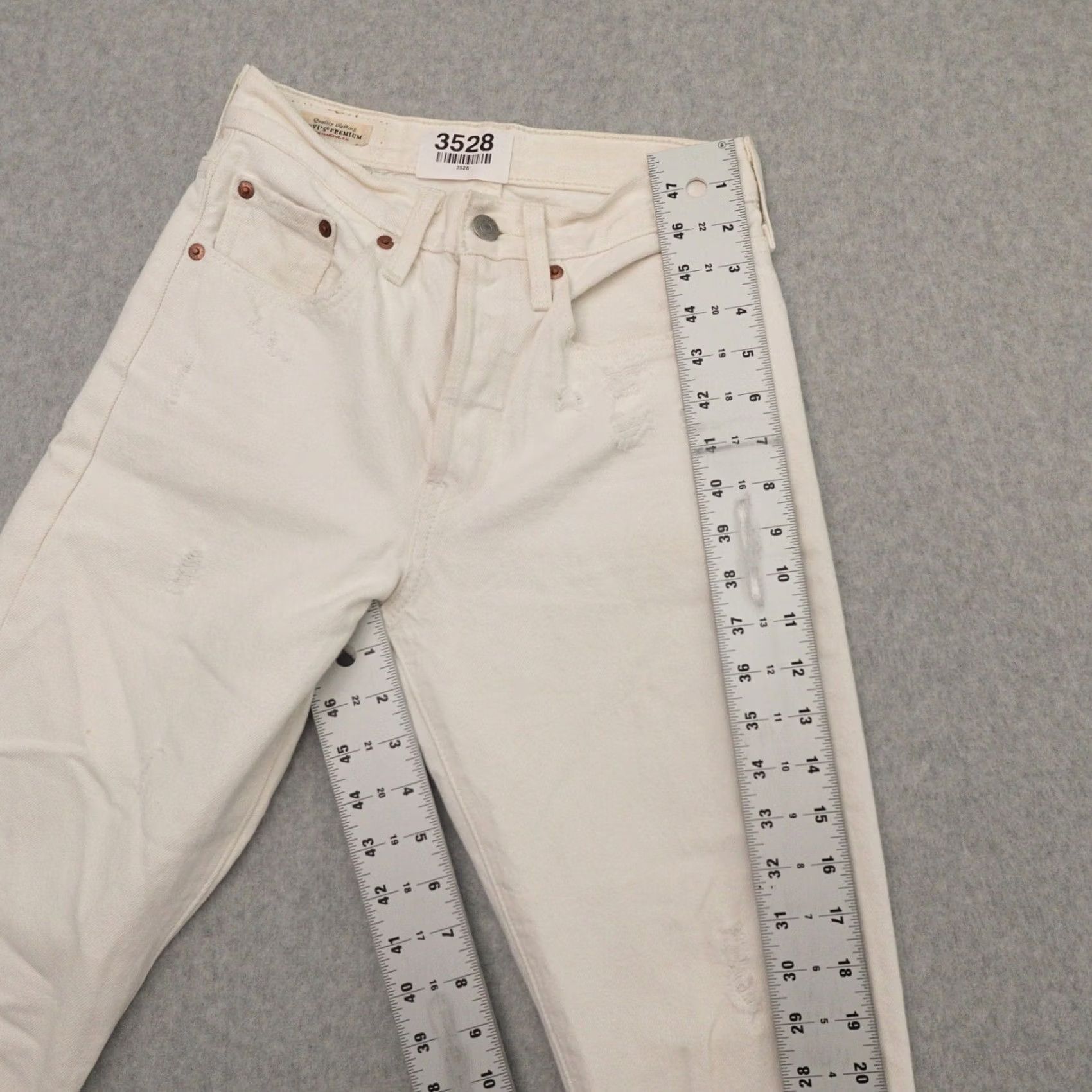 Levi's Levi's Premium 501 Jeans Womens 24 (24X28) White Cotton Denim 90s Size 42" / US 20 - 7 Thumbnail