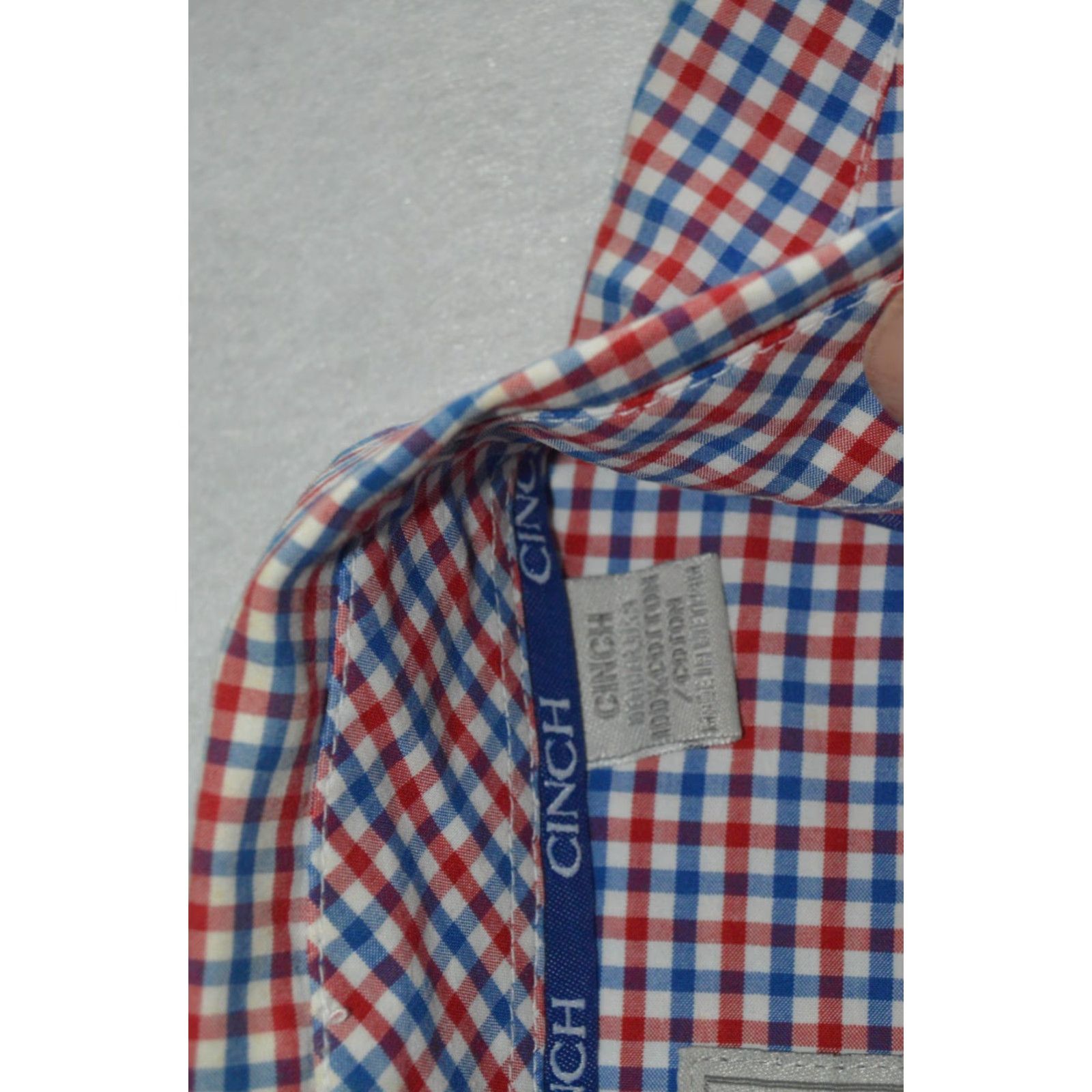 Vintage Cinch Western L/S Shirt M Red White Blue Check Cotton Shirt Mens Button-Up Casual Western Christmas? Size US M / EU 48-50 / 2 - 5 Thumbnail