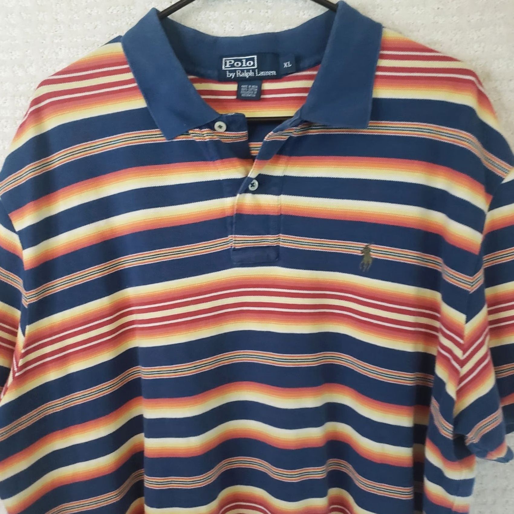 Ralph Lauren Polo Ralph Lauren Polo Shirt Multicolor Striped XL Men’s Regular Fit Short Sleeve Button-Down Collar 100% Cotton USA Flag Preppy Classic Size US XL / EU 56 / 4 - 3 Thumbnail