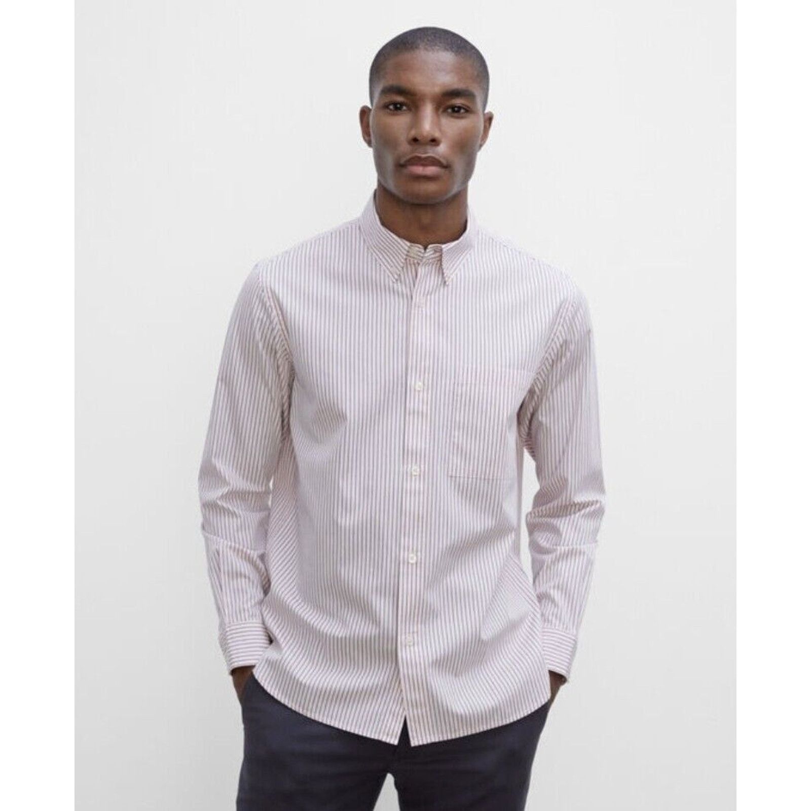 Club Monaco Club Monaco Thin Stripe Poplin Shirt Pink Men's Sz Large NWT Size US L / EU 52-54 / 3 - 1 Thumbnail