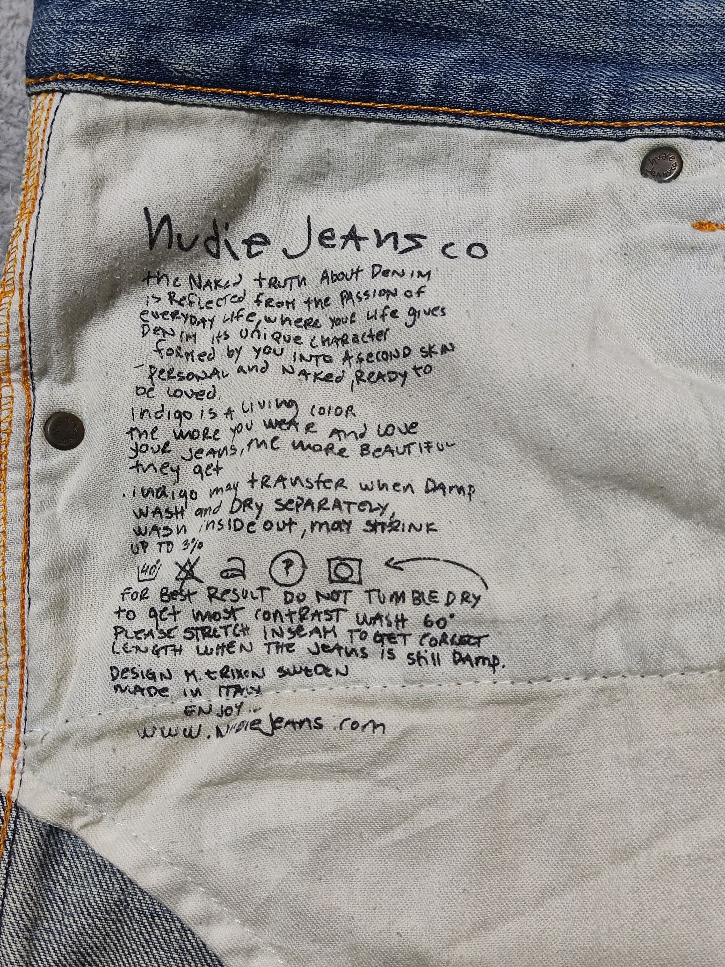 Nudie Jeans Vintage Distressed Nudie saltwater blue Italy made Size US 34 / EU 50 - 20 Thumbnail