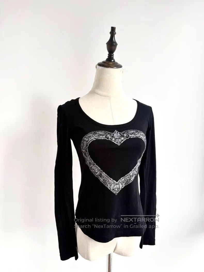 Vivienne Westwood Vivienne Westwood Black Love Heart Saturn Underwear Top T- Size M / US 6-8 / IT 42-44 - 2 Thumbnail