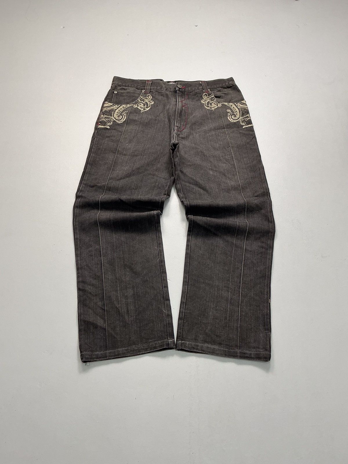 Designer Vintage rawblue patterns embroidered denim pant Size US 38 / EU 54 - 2 Thumbnail