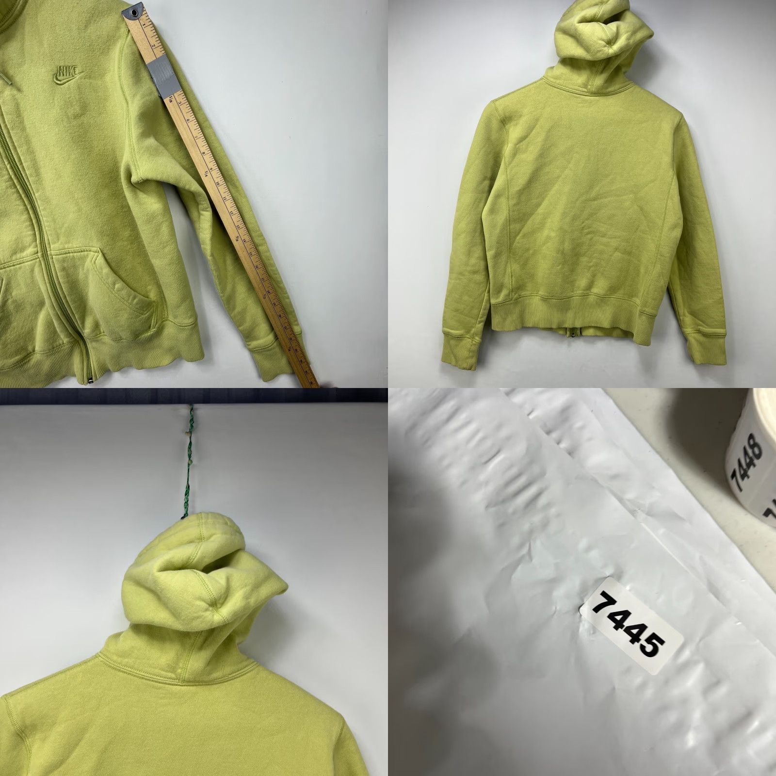 Nike VINTAGE Nike Zip-Up Hoodie Swoosh Tonal Women's M Green Hoodie Size M / US 6-8 / IT 42-44 - 8 Thumbnail