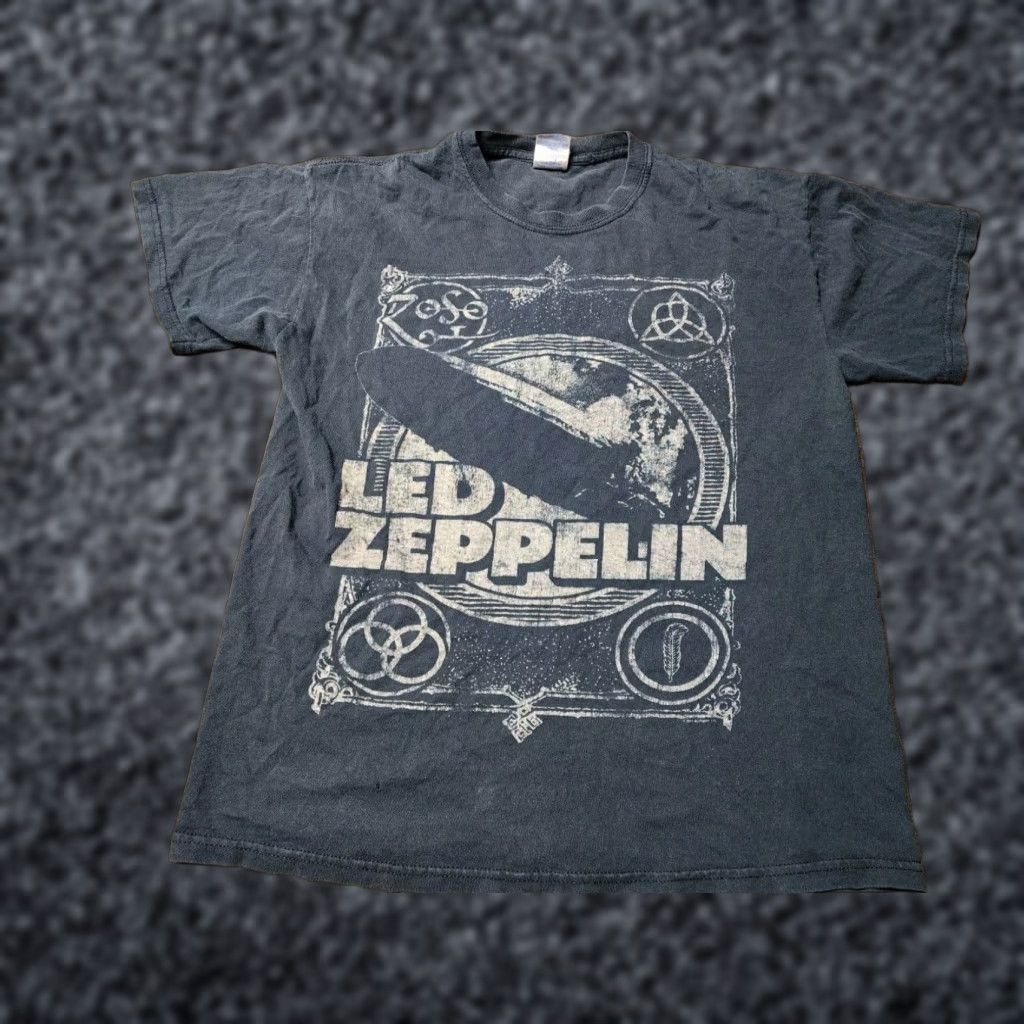 Etro Led Zeppelin Distressed Band T Shirt Blue Mens M Short Sleeve Cotton Size US M / EU 48-50 / 2 - 1 Thumbnail
