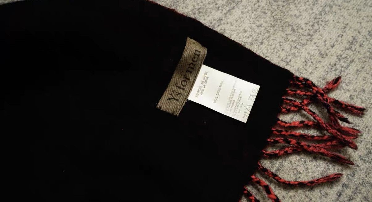 Yohji Yamamoto Yohji Yamamoto Red & Black Diamond Pattern Fringe Towel Size ONE SIZE - 6 Thumbnail