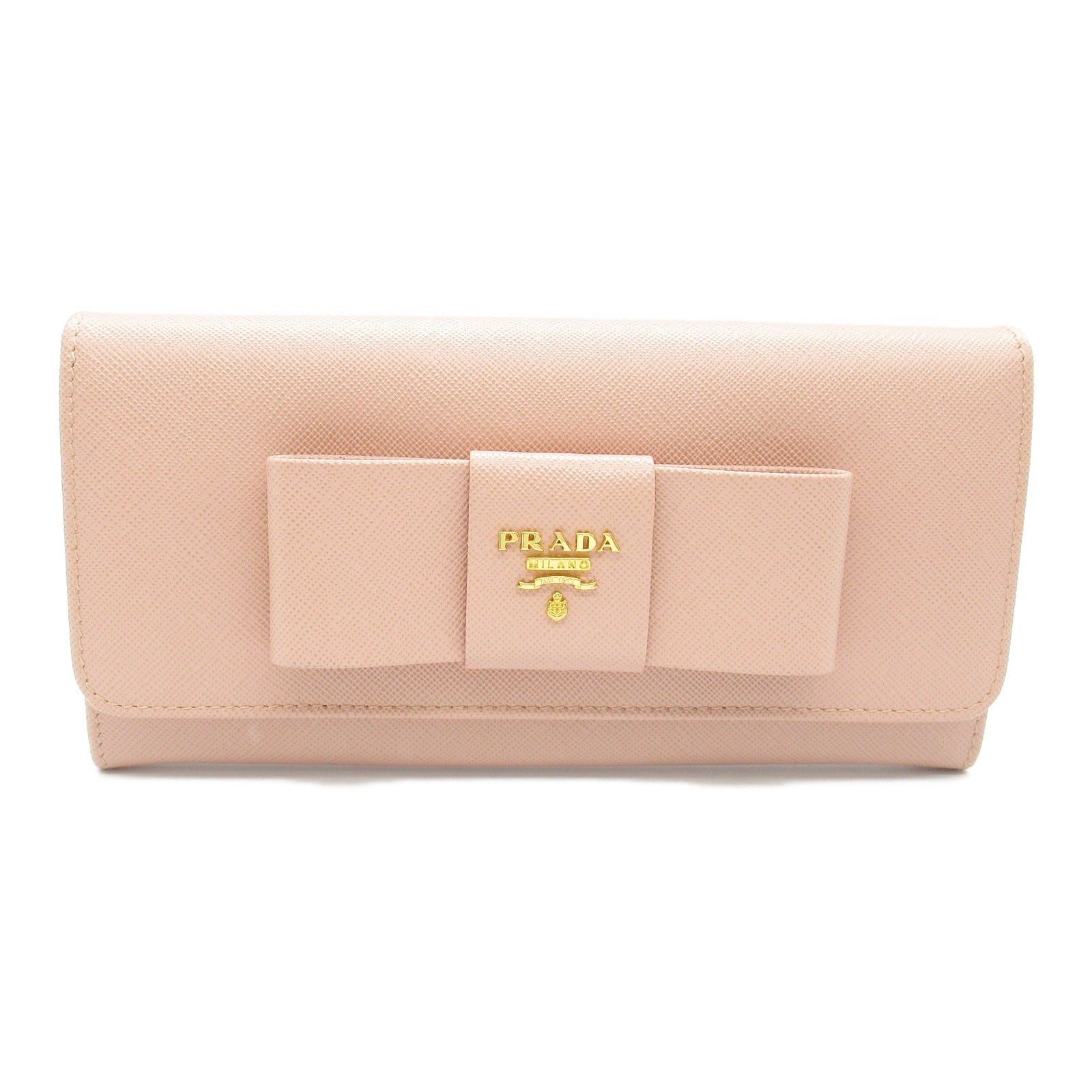 Prada Prada Bi-Fold Long Wallet Zip Saffiano Leather Pink Size ONE SIZE - 1 Thumbnail