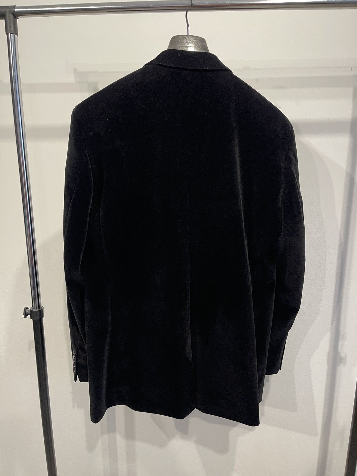 Vintage Velour velvet blazer classic jacket black racing green 54 Size 44R - 4 Thumbnail