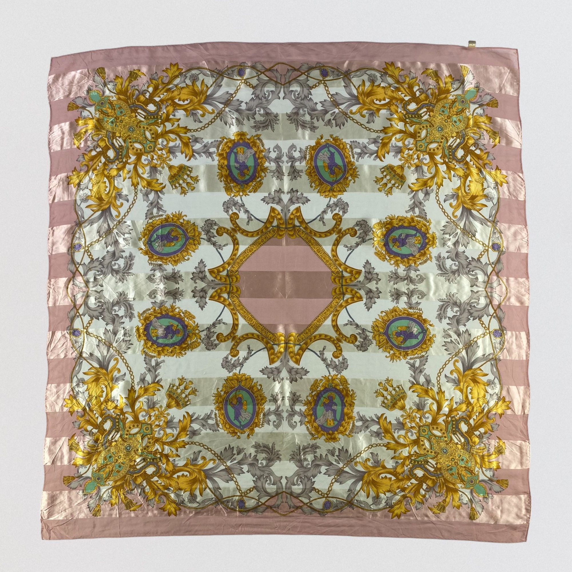 Japanese Brand × Vintage Vintage Floral Chain Silk Scarf SS062 Size ONE SIZE - 1 Thumbnail
