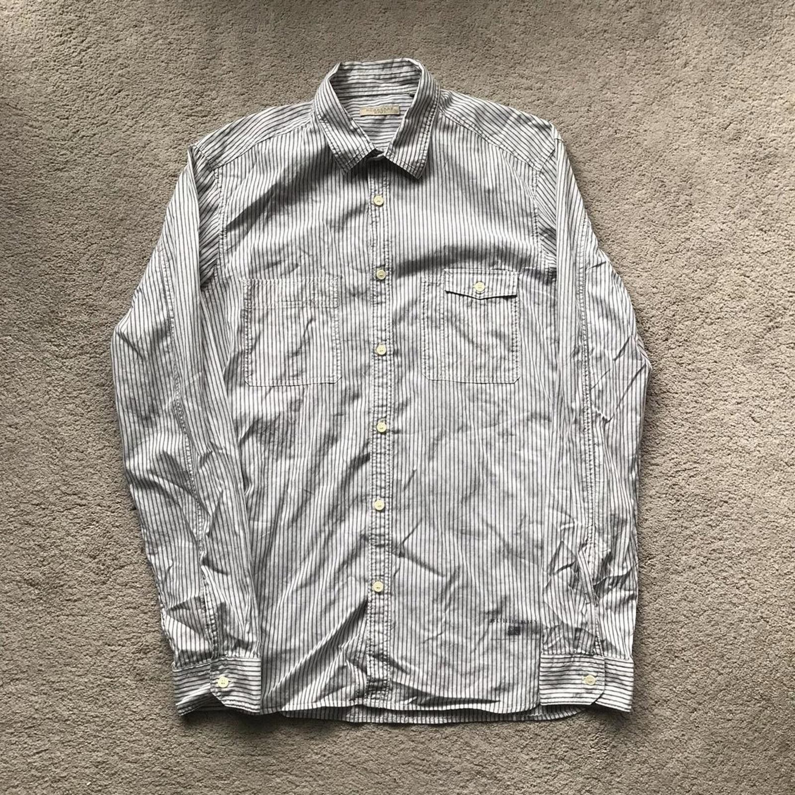 Burberry Burberry Asymmetric Striped Shirt Size US M / EU 48-50 / 2 - 1 Thumbnail
