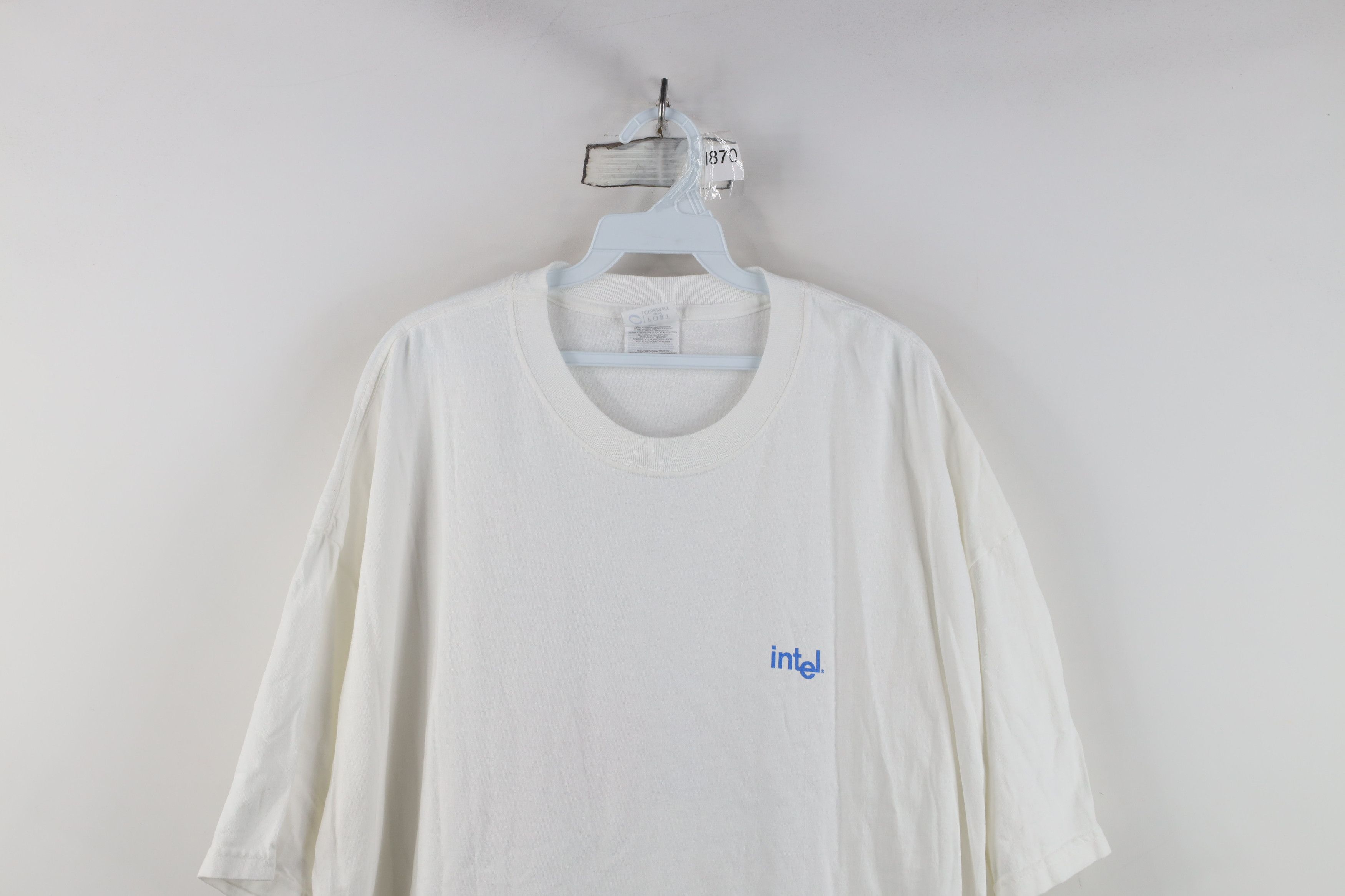 Vintage Vintage Y2K Intel Computers Pentium 4 Chip T-Shirt White Size US XXL / EU 58 / 5 - 2 Thumbnail