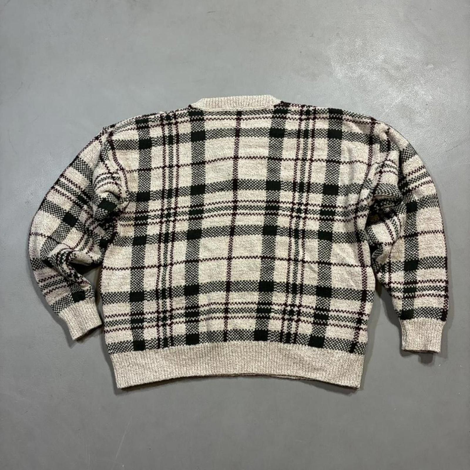 Other Vintage Liberty Plaid Knit Henley Sweater Size US L / EU 52-54 / 3 - 3 Thumbnail