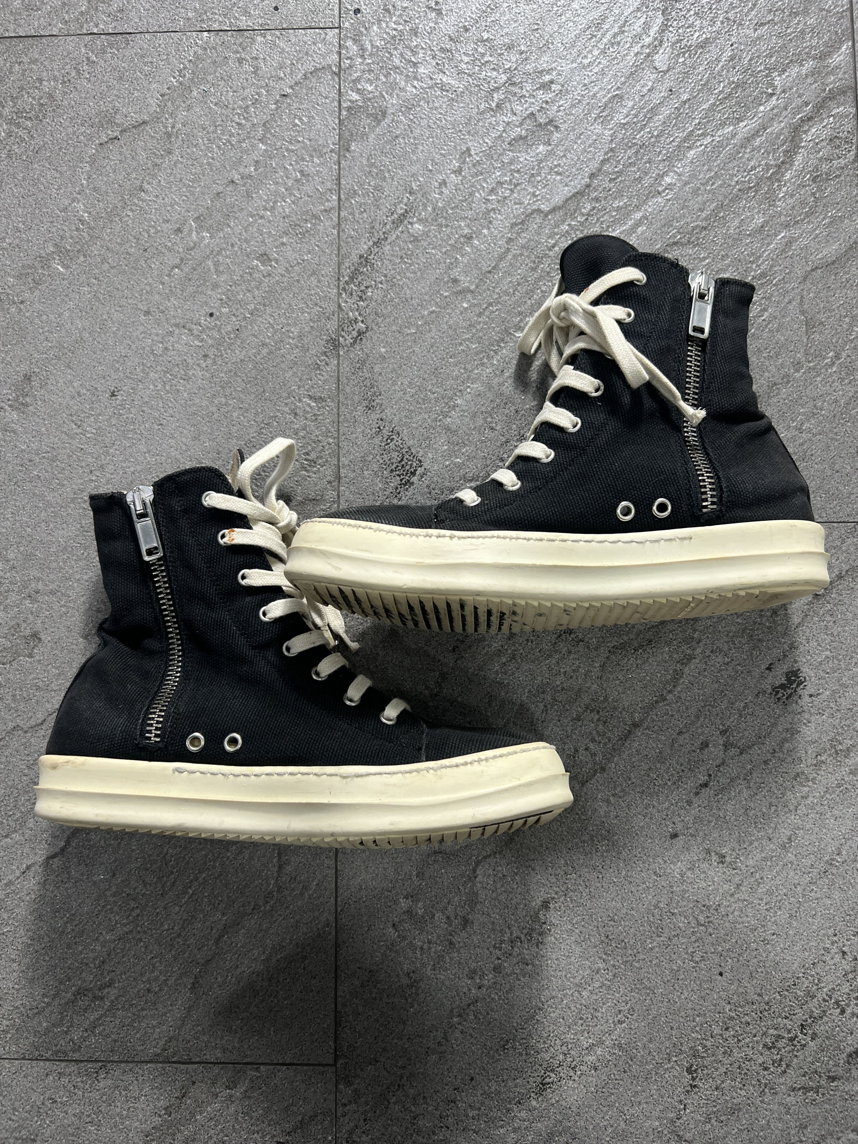 Rick Owens Drkshdw Rick Owens DRKSHDW Canvas Ramones High EU40 Size US 7 / EU 40 - 4 Thumbnail