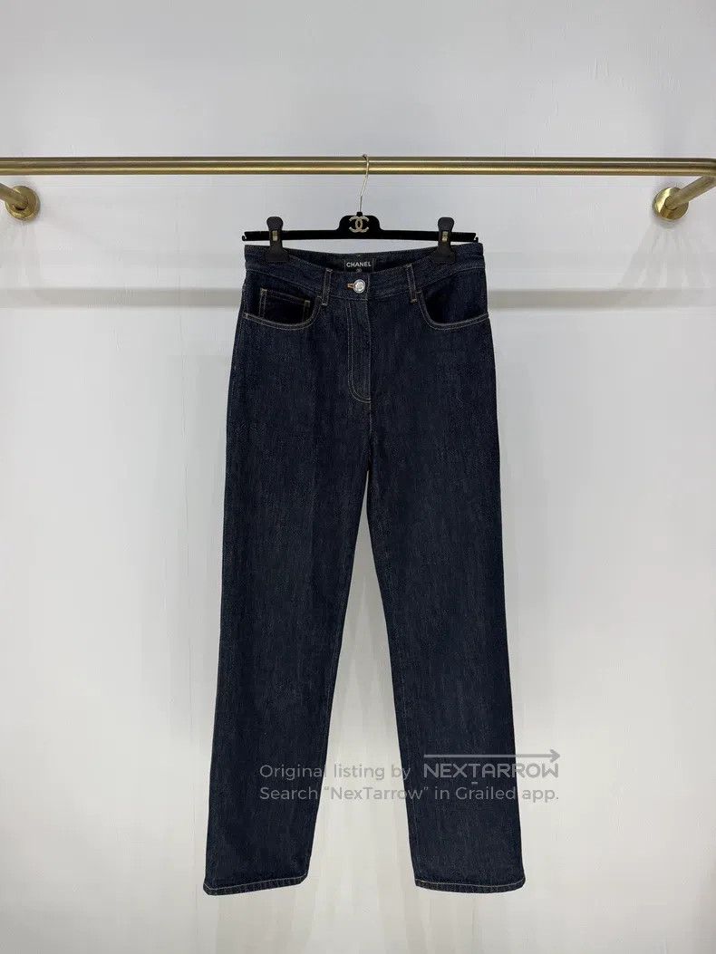 Chanel Chanel 25C dark blue pocket cc logo primary colour jeans Size 24" / US 00 / IT 34 - 1 Thumbnail