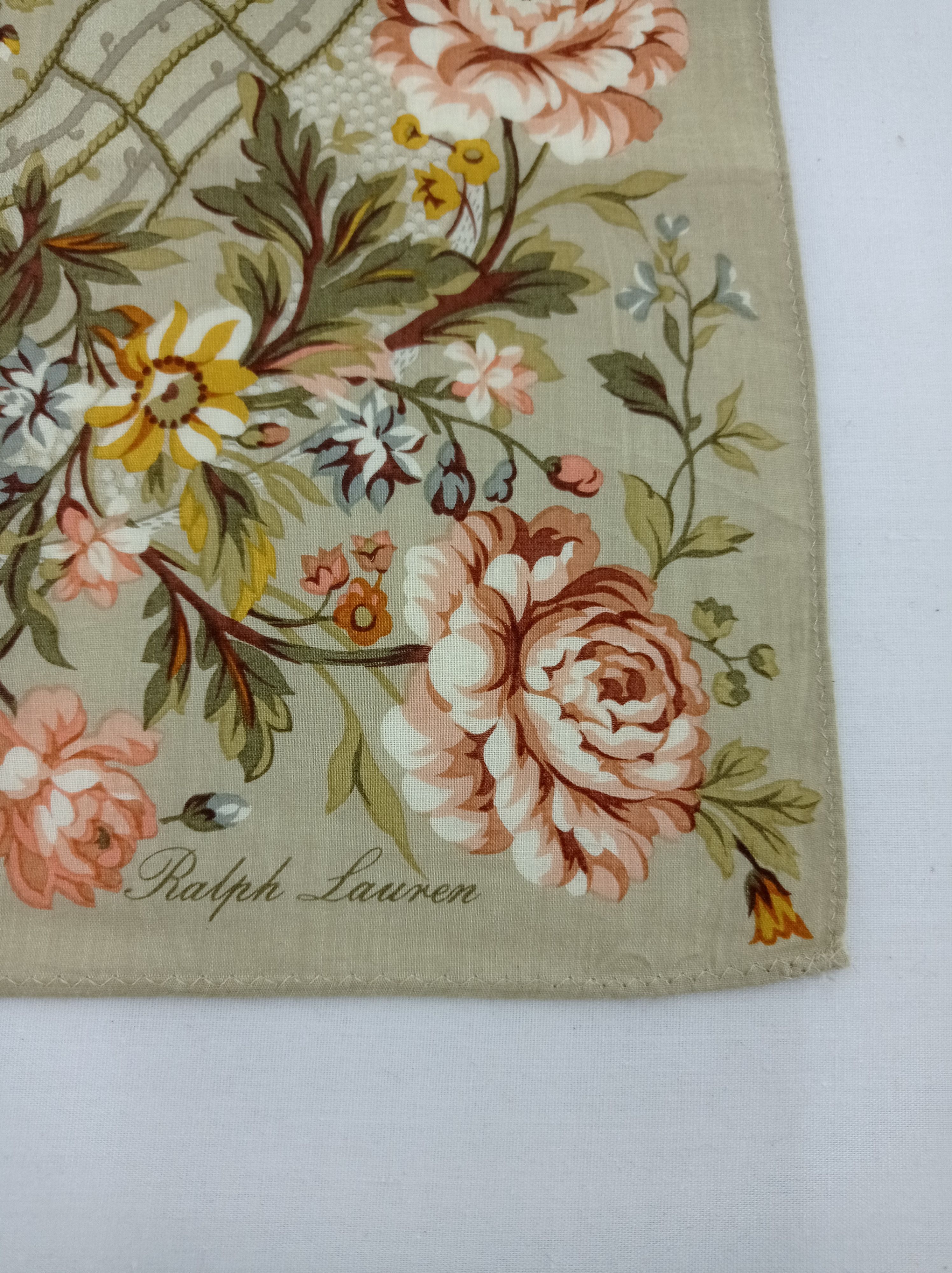 Ralph Lauren × Vintage Ralph Lauren Floral Handkerchief / Neckwear / Bandana Size ONE SIZE - 4 Thumbnail