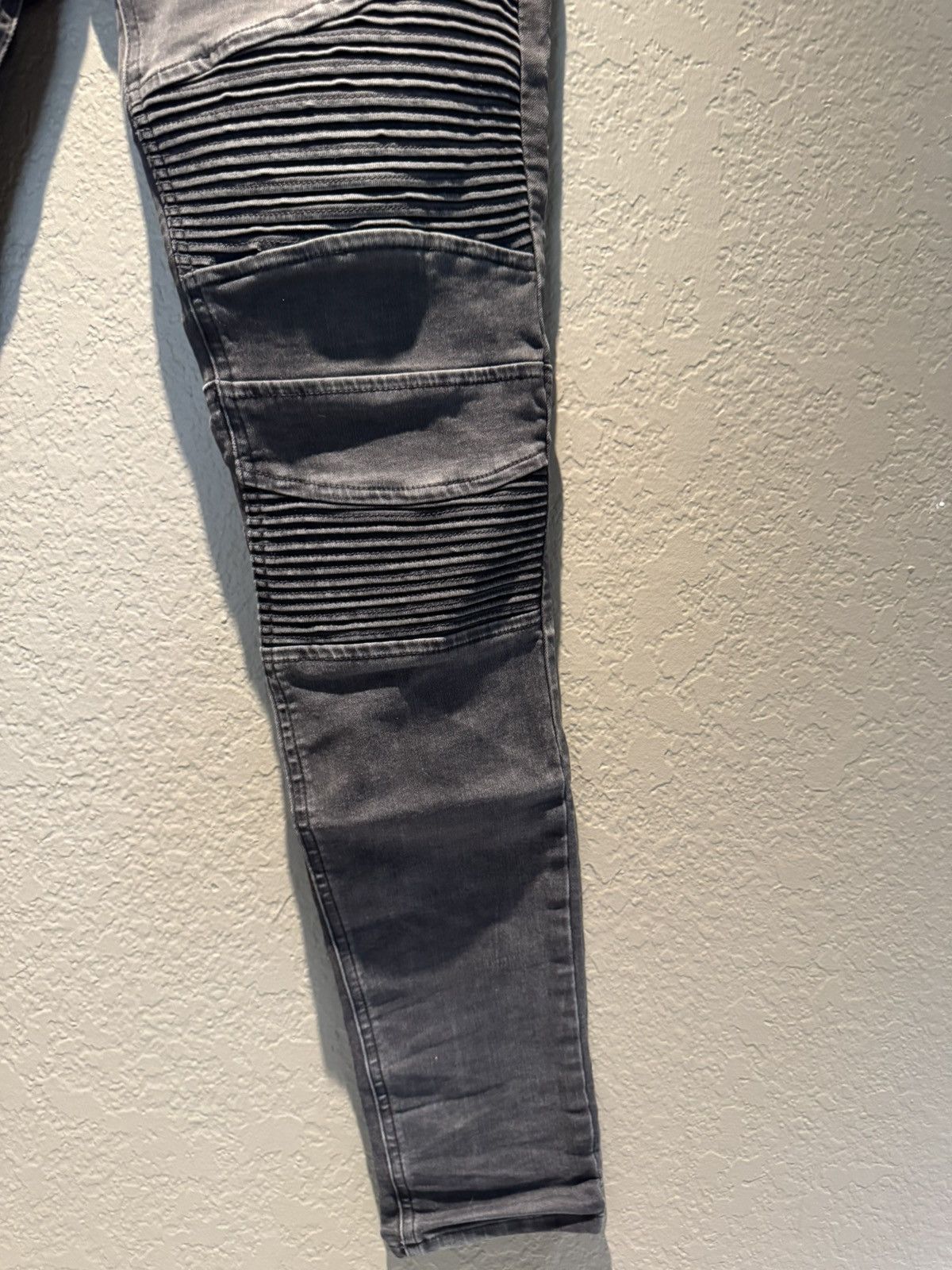 Pacsun Faded Black Stretchy Pacsun Ribbed Biker Denim Skinny Jeans Size US 30 / EU 46 - 10 Thumbnail