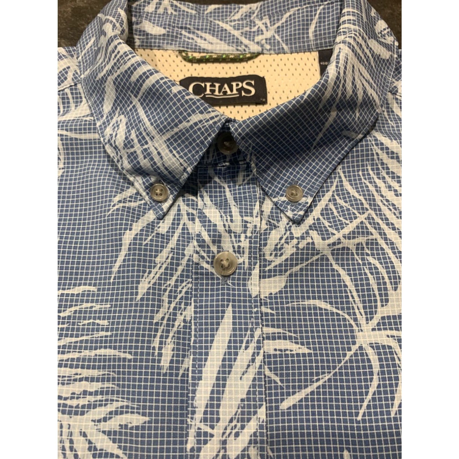 Chaps Ralph Lauren Chaps Mens Short Sleeve Hawaiian Shirt Blue Floral Large L Button-Up Size US L / EU 52-54 / 3 - 5 Thumbnail