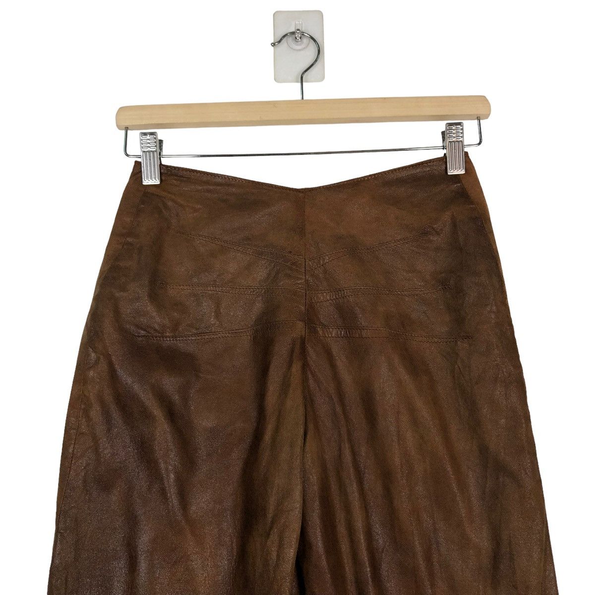 Genuine Leather 🔥VINTAGE BIKER LEATHER PANTS GARAGE ISSEY MIYAKE JAPAN Size US 26 / EU 42 - 3 Thumbnail