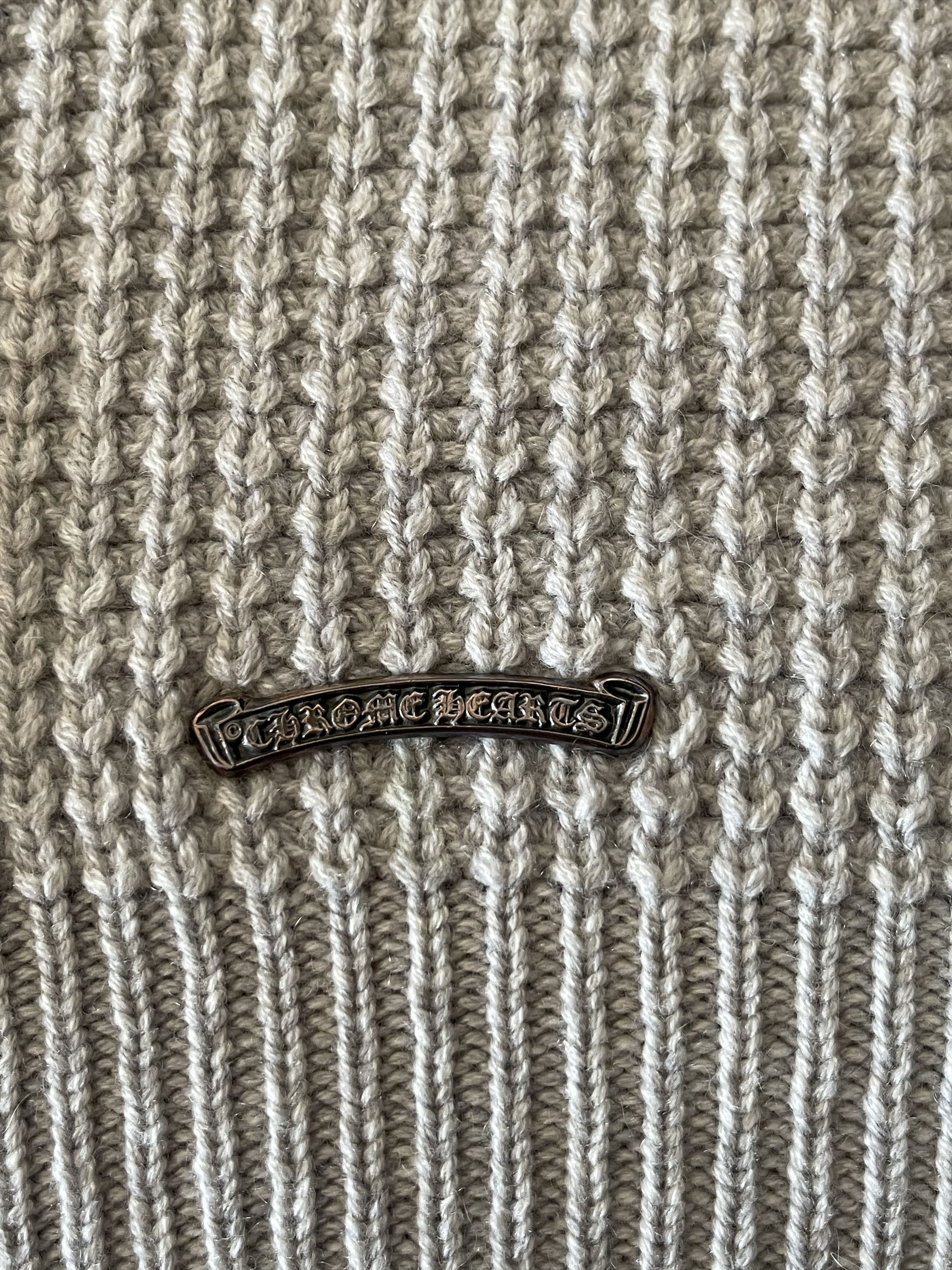 Chrome Hearts Chrome Hearts Hit + Run Grey Waffle Cashmere Sweater Size US S / EU 44-46 / 1 - 4 Thumbnail