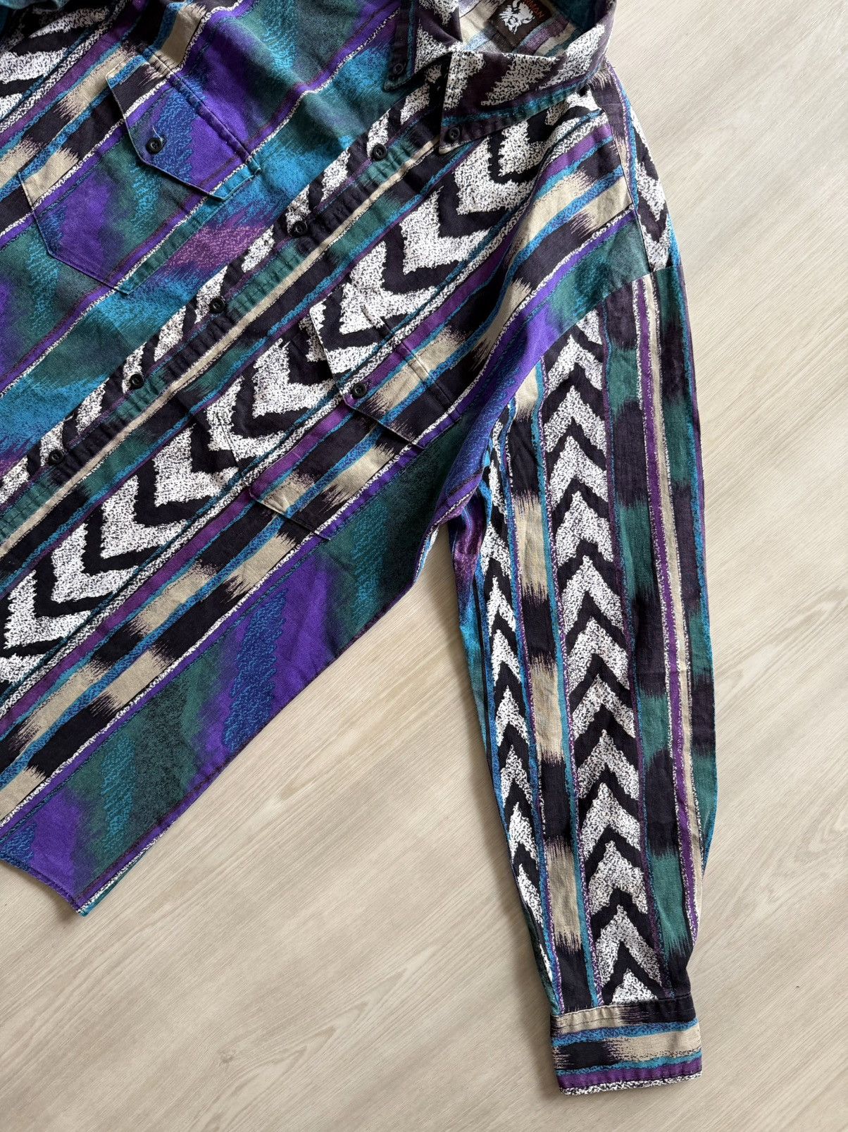 Vintage Vintage 90s Karman Western Striped Shirt Sz M Southwestern Size US M / EU 48-50 / 2 - 3 Thumbnail