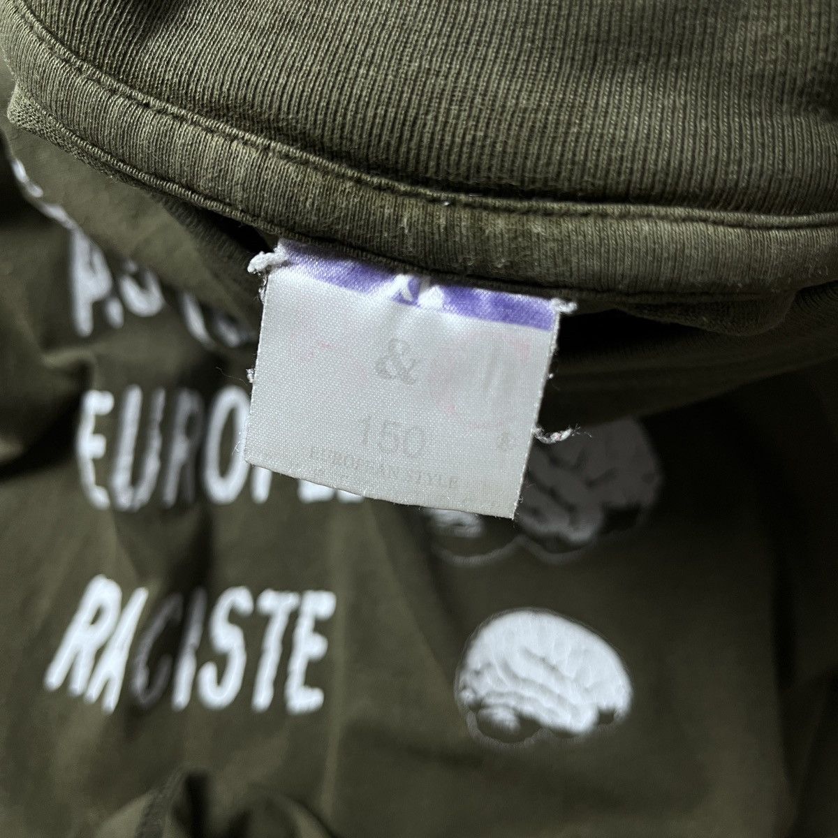 Vintage Raciste Brain Tee - Olive Green Size US XL / EU 56 / 4 - 5 Thumbnail