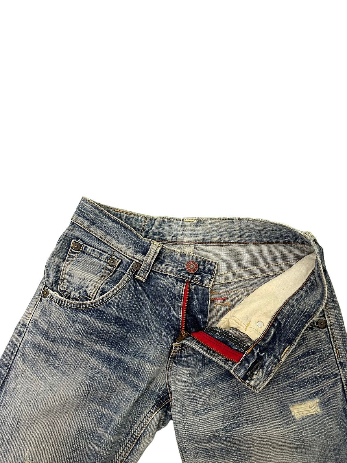 Edwin Flare Jeans Edwin Japan Distress Low Rise Boot Cut 7🟦3 Size US 30 / EU 46 - 9 Thumbnail