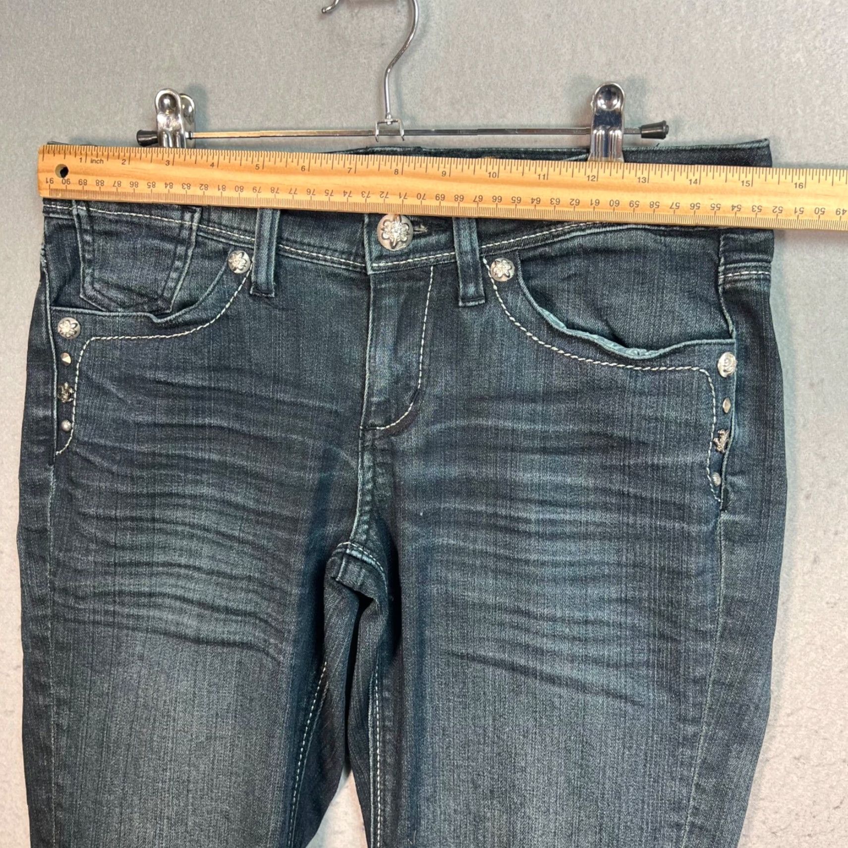 Vintage SEVEN7 Womens Jeans - Denim Slim Fit Low Rise Tapered Blue 31in Inseam Size 4 Regular Adults"} Size 27" / US 4 / IT 40 - 6 Thumbnail