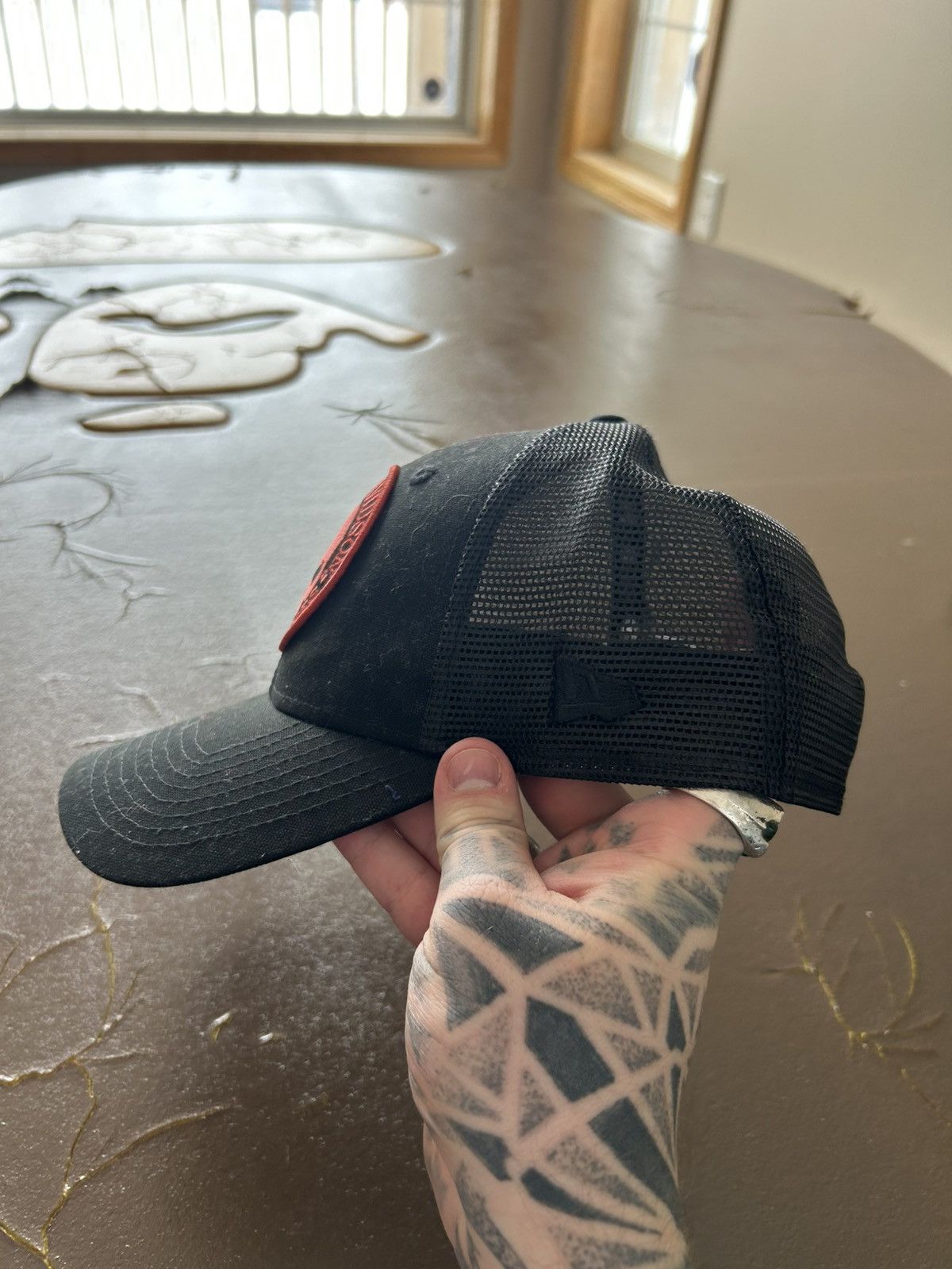 Harley Davidson Harley Davidson Skull Trucker Hat Black red Size ONE SIZE - 4 Thumbnail