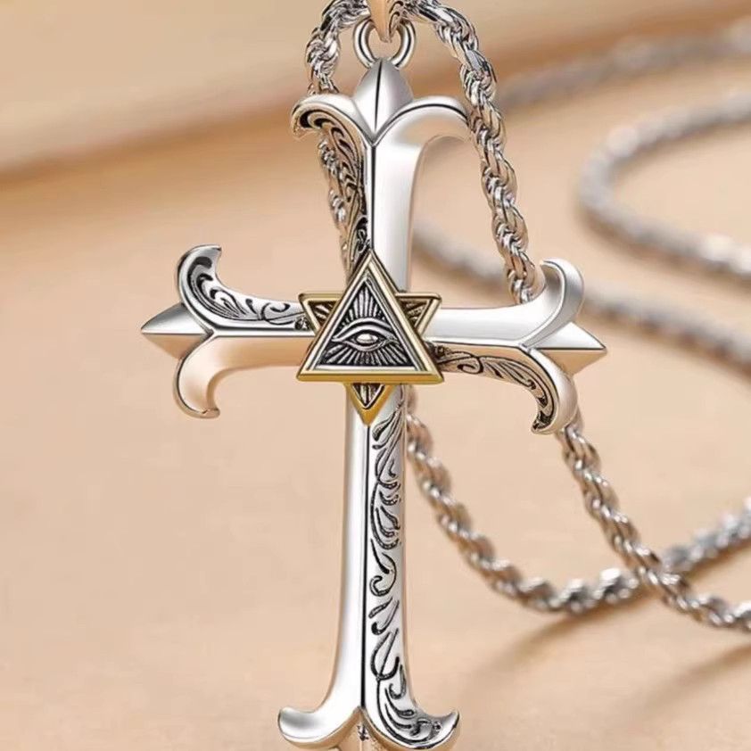 VIBE Chrome Cross Necklace Vintage chain Size ONE SIZE - 2 Thumbnail
