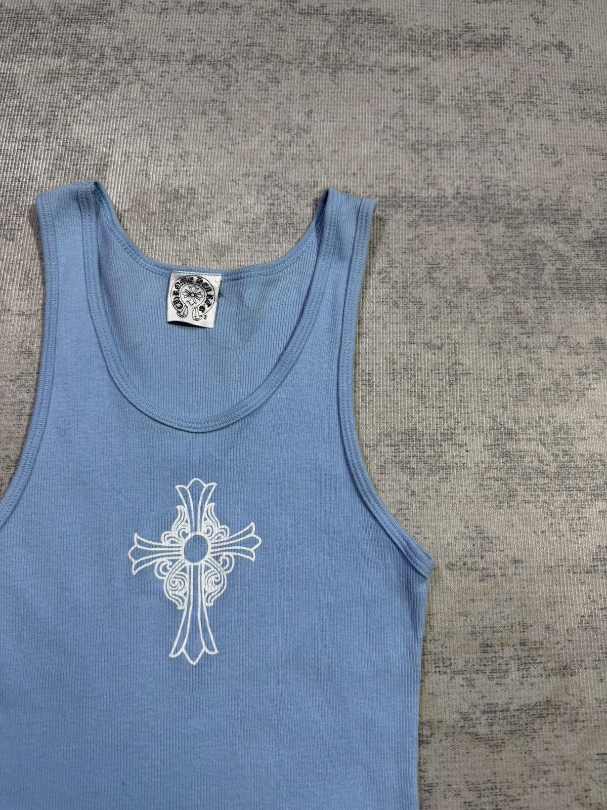 Chrome Hearts Y2K Hairy Cross Baby Blue Tanktop Size L / US 10 / IT 46 - 3 Thumbnail