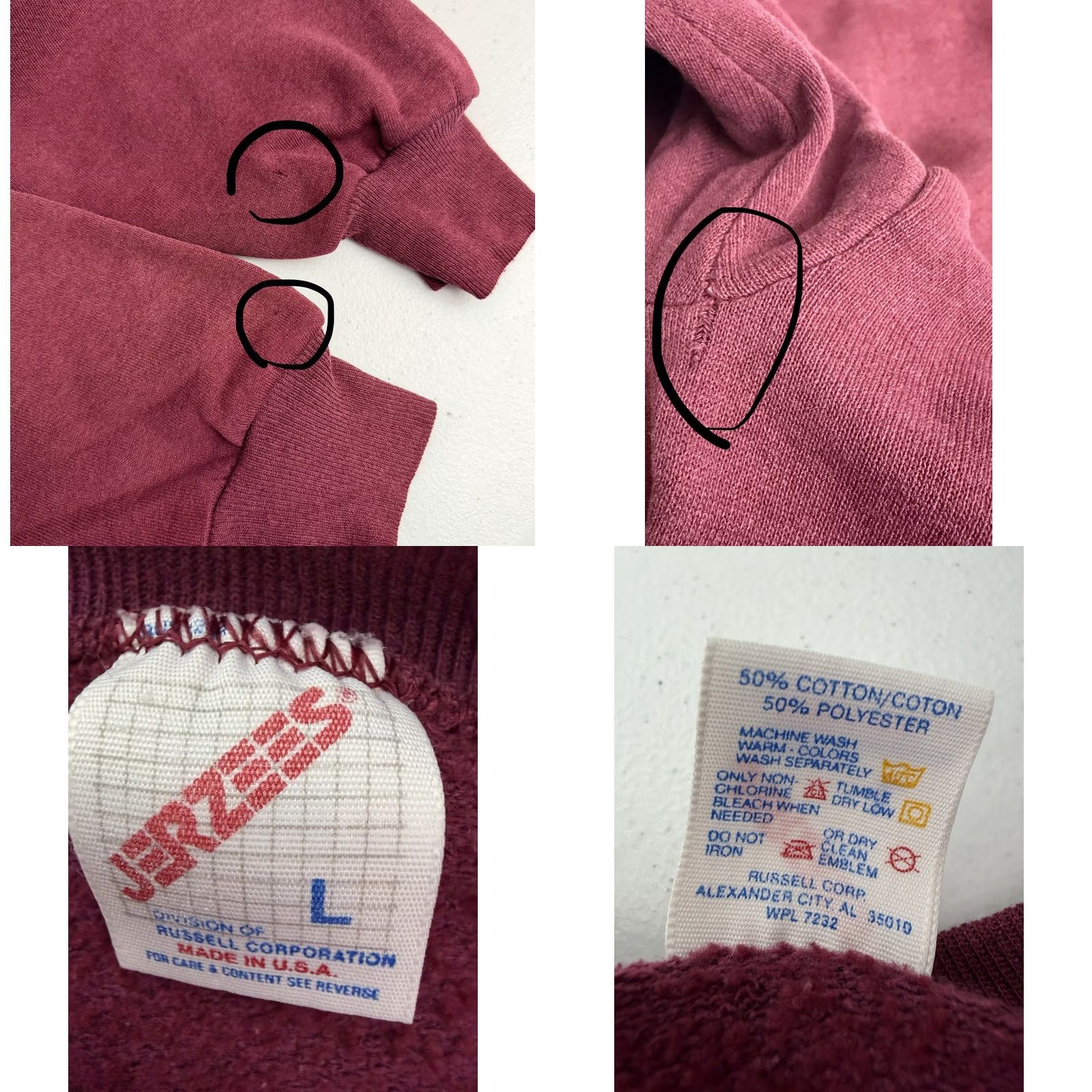 Jerzees VINTAGE Jerzees Sweatshirt Mens L Burgundy Crewneck 90s-80s 80s 90s College Grunge Retro Dad Mens Size US L / EU 52-54 / 3 - 9 Thumbnail