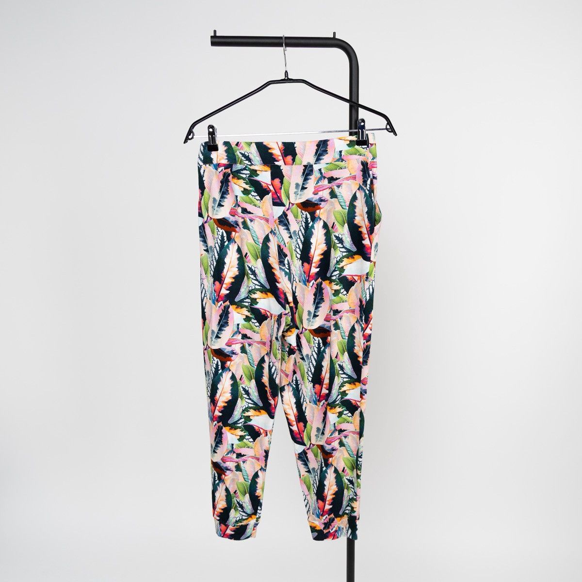 Other Eva Claudi Floral Pants Multicolor Leaf Print Trousers Size 27" / US 4 / IT 40 - 2 Thumbnail