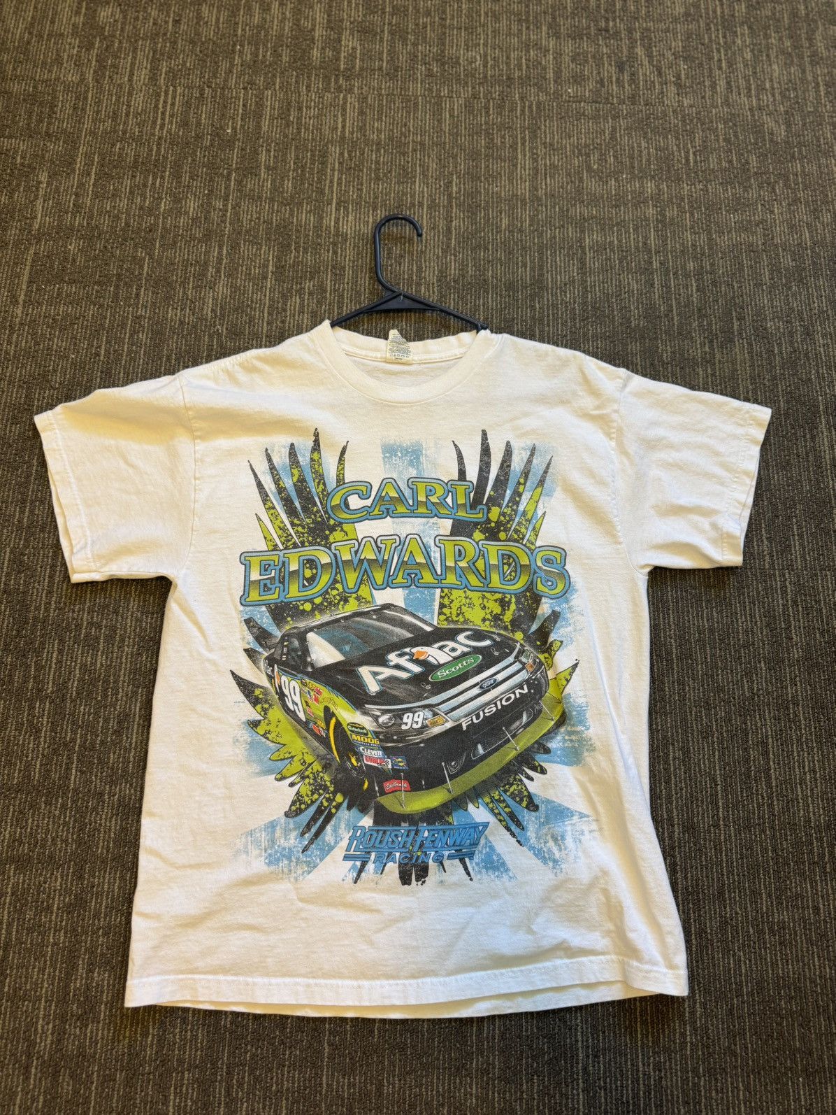 Delta Carl Edwards Aflac Racing white T-shirt Size US L / EU 52-54 / 3 - 1 Thumbnail