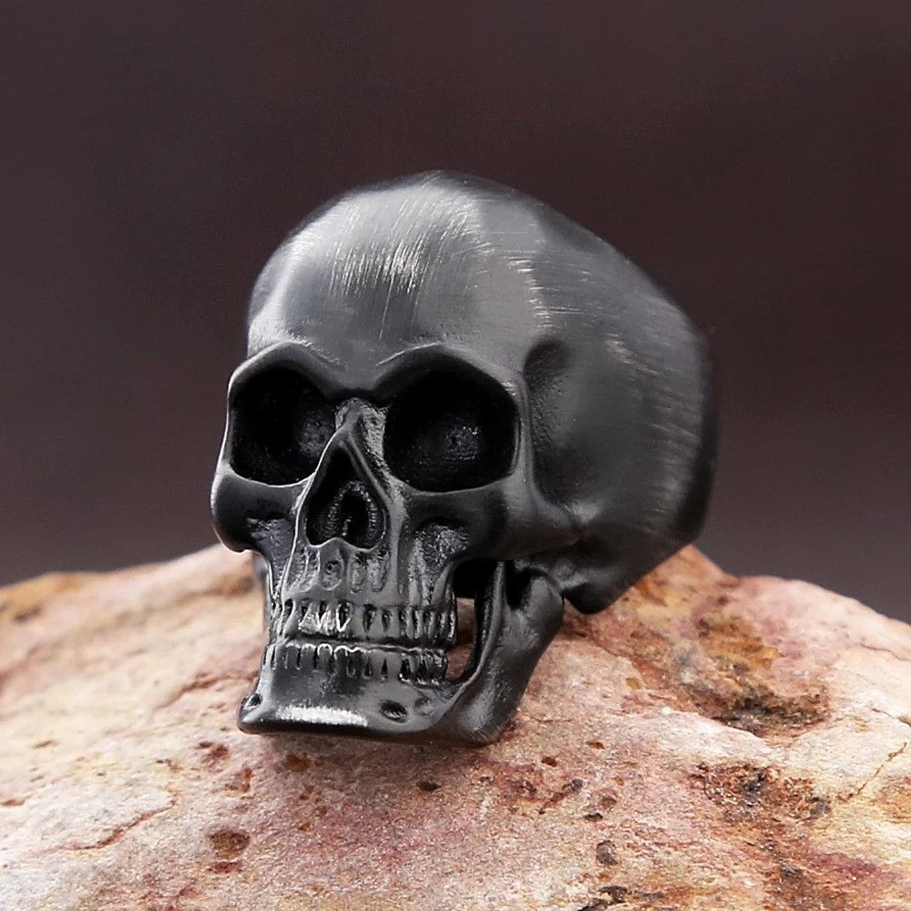 Vintage Gothic Stainless Steel Skull Ring Size ONE SIZE - 3 Thumbnail