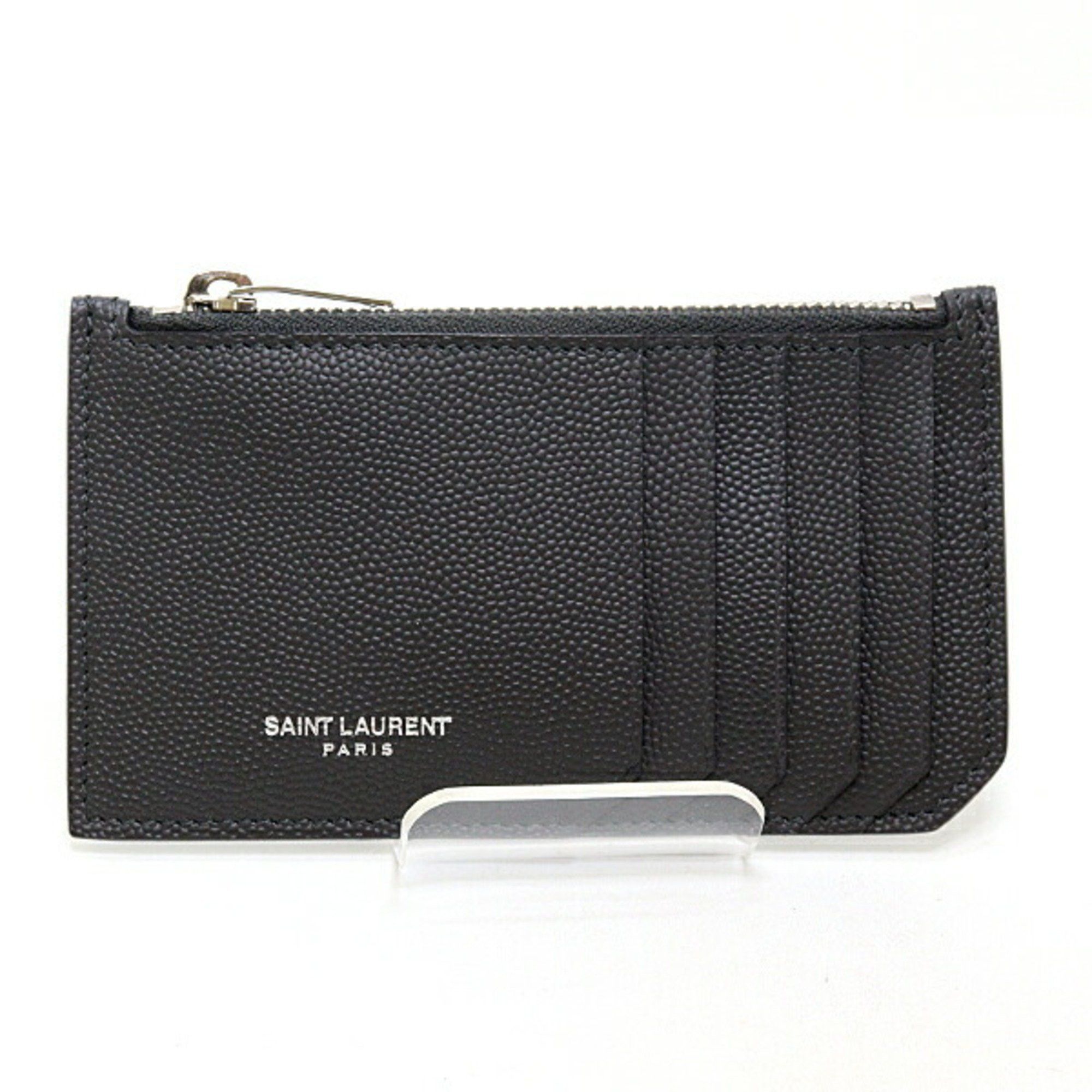 Saint Laurent Paris Saint Laurent Zip Card Case 346104 Coin Leather Dark Gray Size ONE SIZE - 1 Thumbnail
