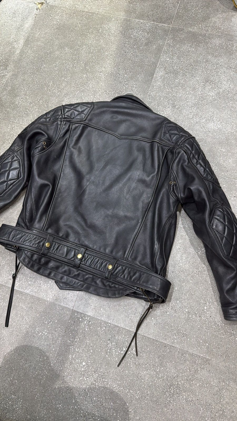 Japanese Brand × Kadoya Kadoya evo diamond lattice cable stayed leather jacket Size US XXL / EU 58 / 5 - 22 Thumbnail