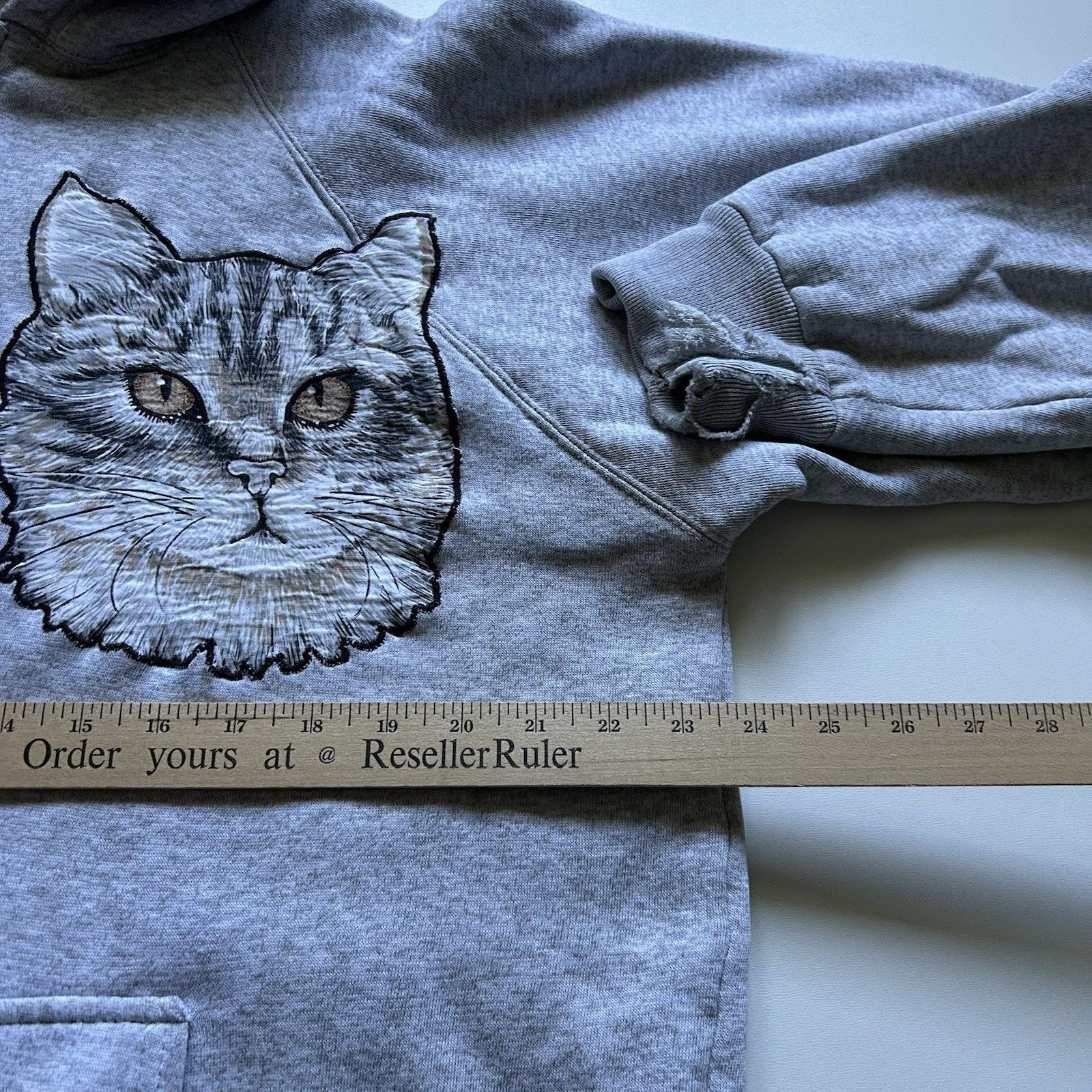 Vintage Vintage 90s Hoodie XL Thermal Lined Full Zip Cat Animal Art Size US XL / EU 56 / 4 - 5 Thumbnail