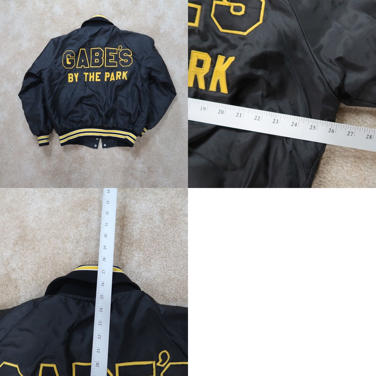 Vintage VINTAGE Butwin Jacket Mens Large Black Nylon Bomber Jacket Snap Button Zipper 80s 90s American Sports, Short Size US L / EU 52-54 / 3 - 9 Thumbnail
