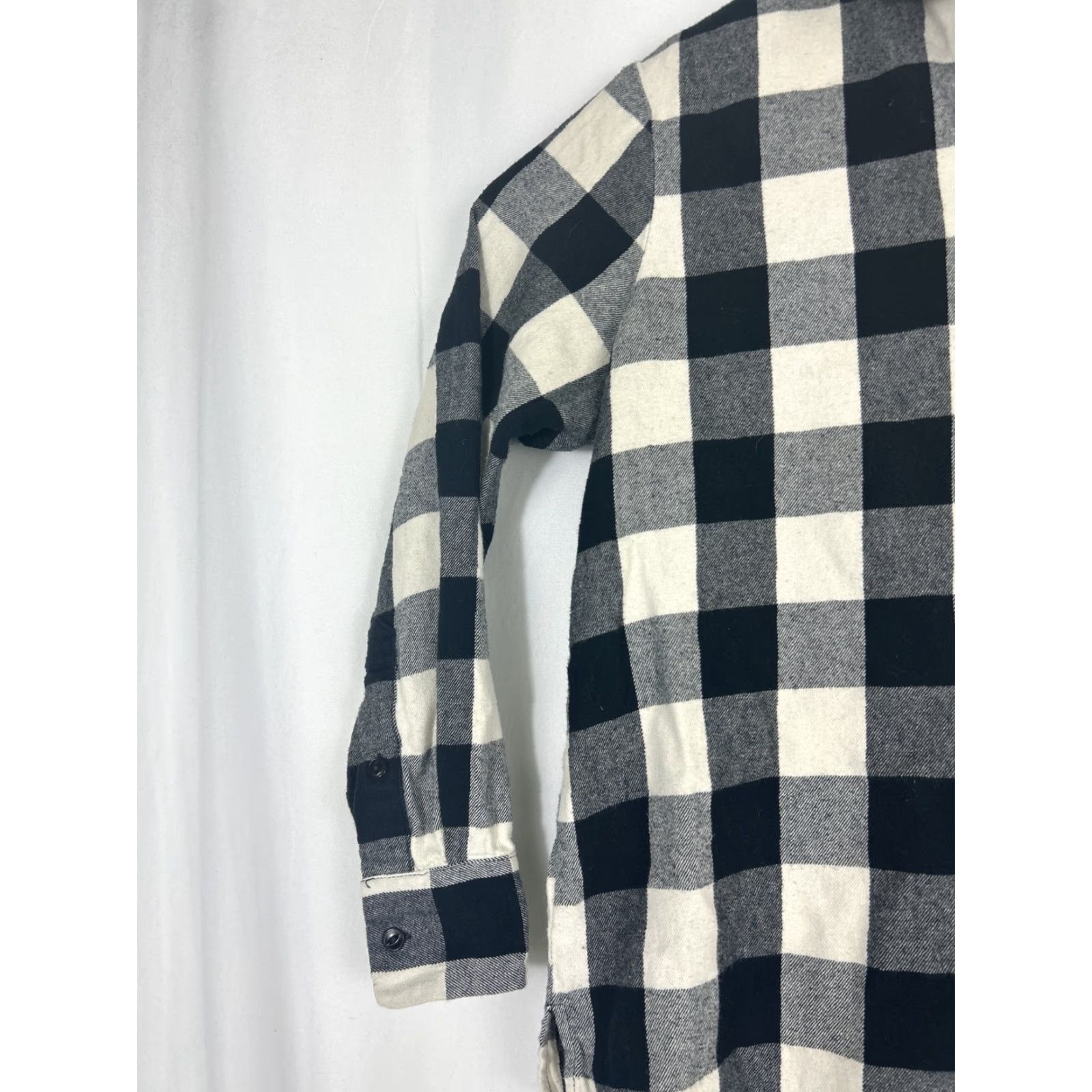 Madewell Madewell Womens XS Button-Up Shirt Plaid Black White Lightweight Flannel Shirt XS Womens Multicolor Size XS / US 0-2 / IT 36-38 - 2 Thumbnail