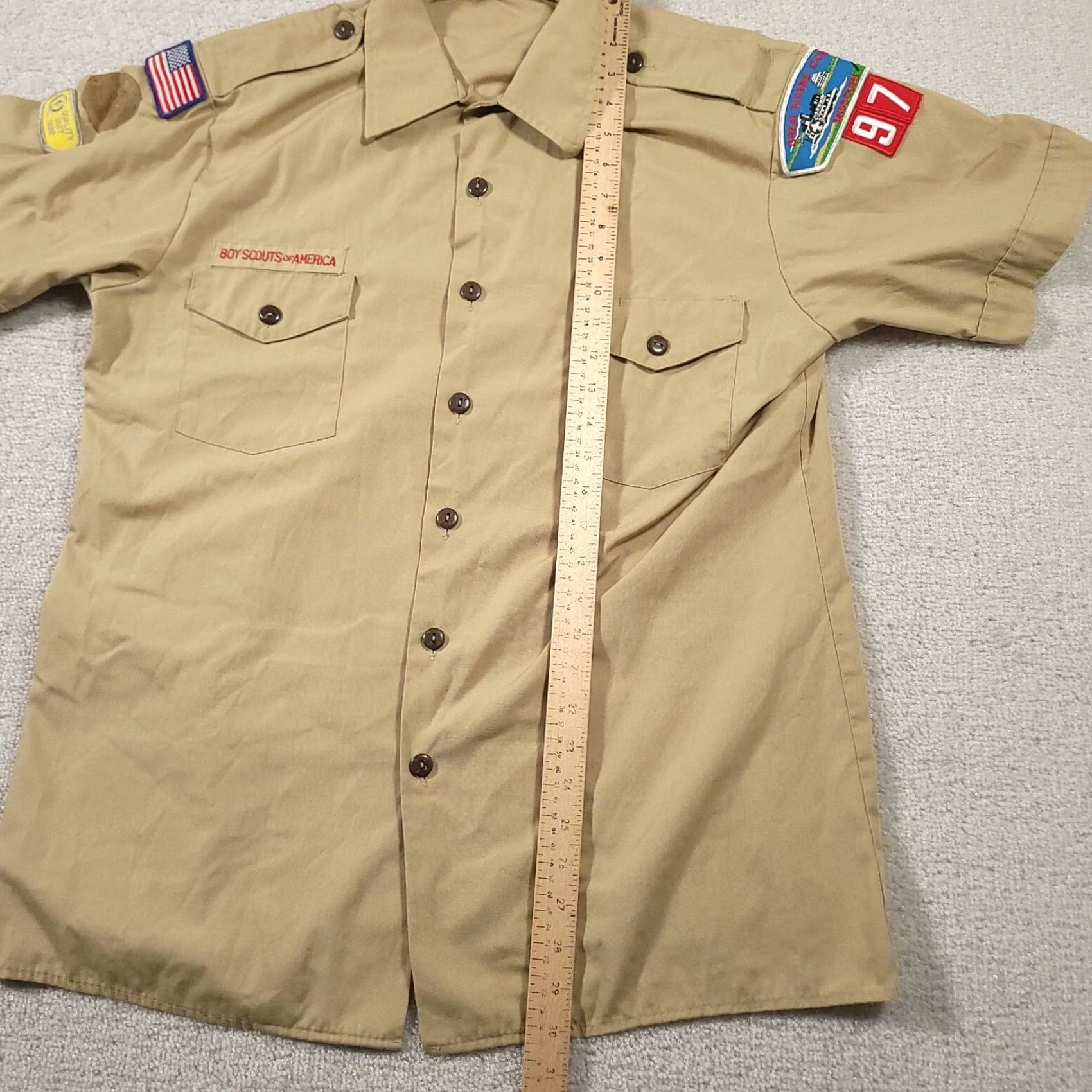 Vintage VINTAGE Boy Scouts Shirt Men’s L Patches Great Rivers Council Missouri Flag Mens Shirt L Brown - Size US L / EU 52-54 / 3 - 5 Thumbnail