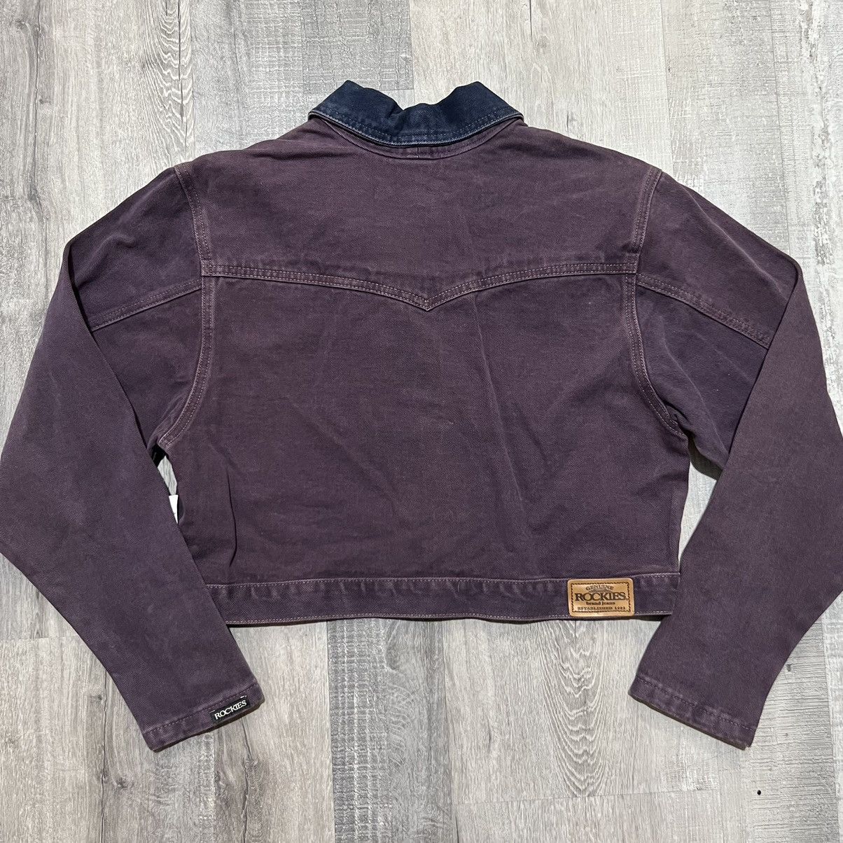 Vintage VTG Rockies Jeans Denim Purple Cropped Western USA Jacket Size M / US 6-8 / IT 42-44 - 5 Thumbnail
