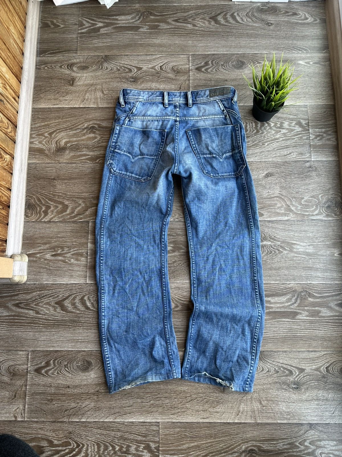 Diesel 🔥 Diesel Bonsky Washed Blue Distressed Oversized Jeans Pants Size US 30 / EU 46 - 1 Thumbnail