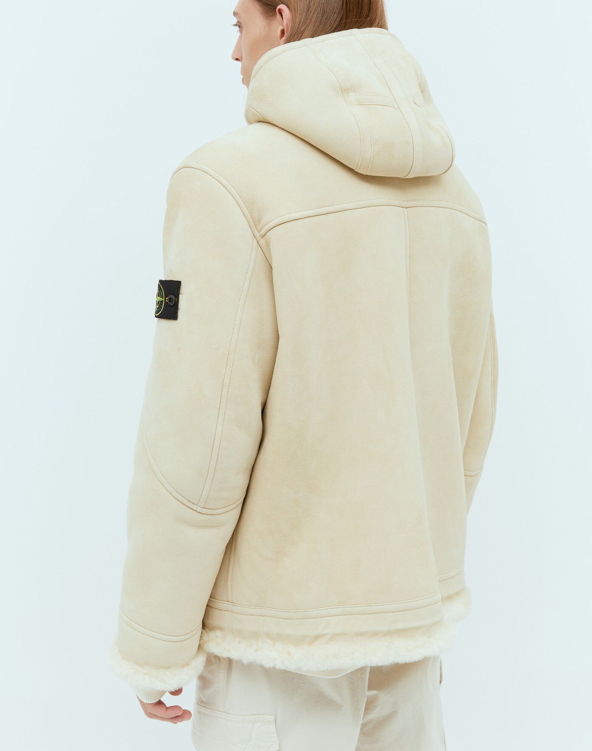Stone Island $6K FULL SHEARLING SUEDE SHEEPSKIN LEATHER HOODED JACKET Size US L / EU 52-54 / 3 - 23 Thumbnail